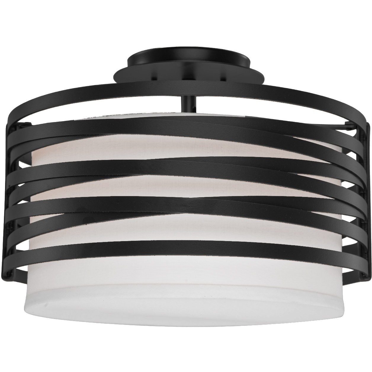 Tempest 2 Light 14.2 inch Matte Black Semi Flush Ceiling Light