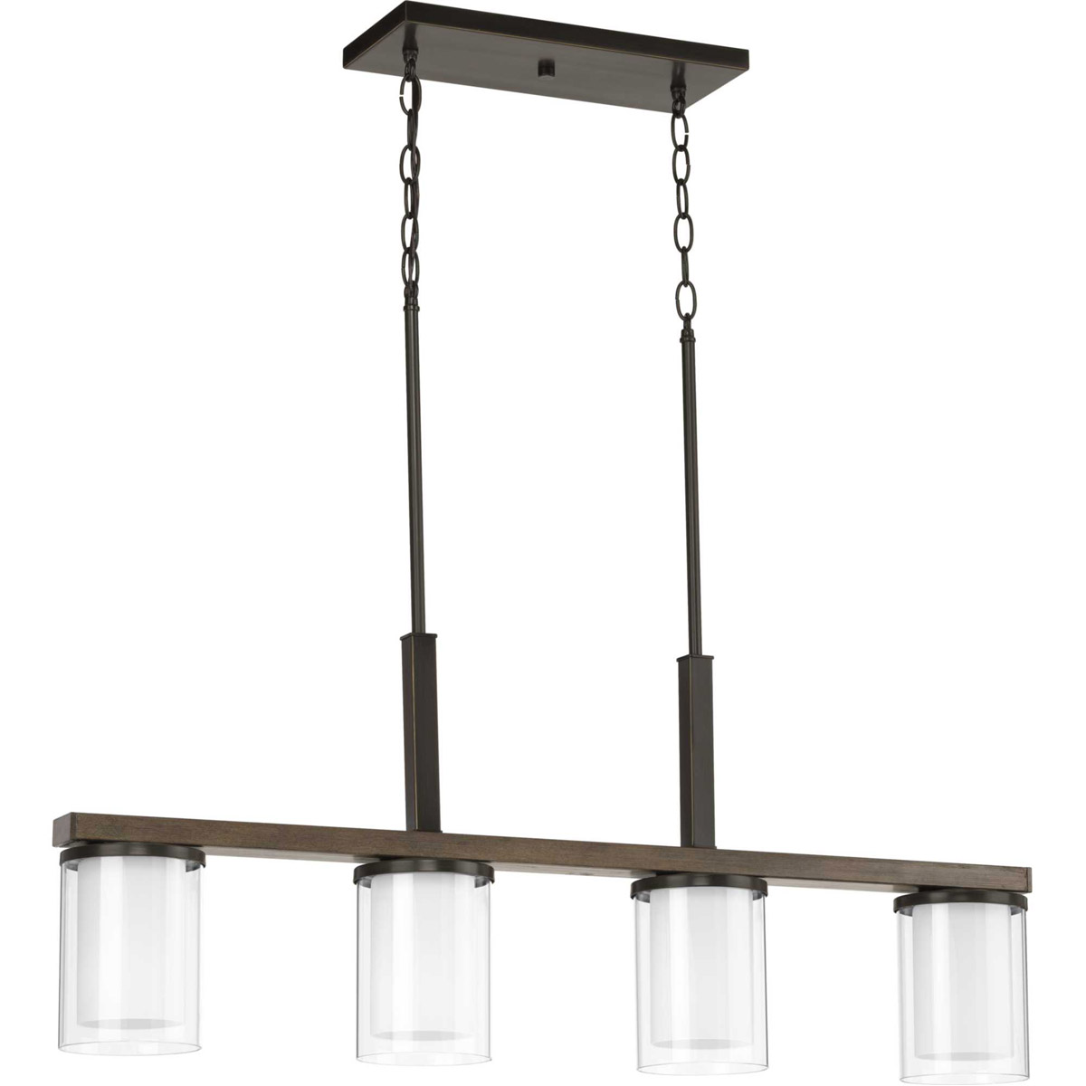 Beaches 4 Light 38 inch Antique Bronze Linear Chandelier Ceiling Light