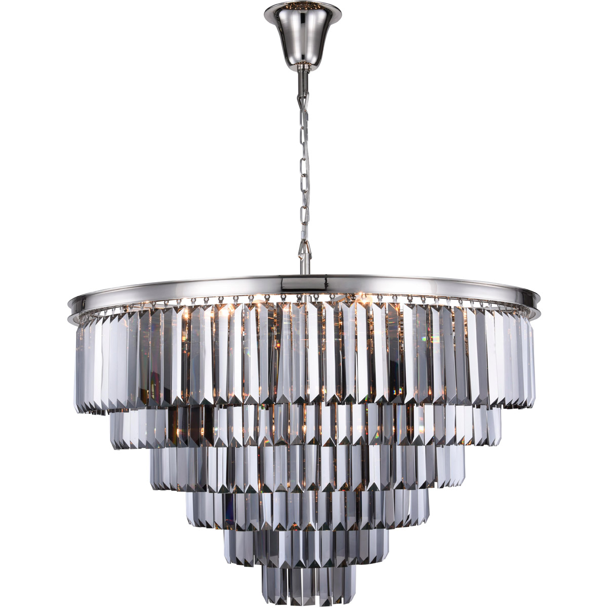 Sydney 33 Light 44 inch Polished Nickel Chandelier Ceiling Light in Silver Shade, Urban Classic