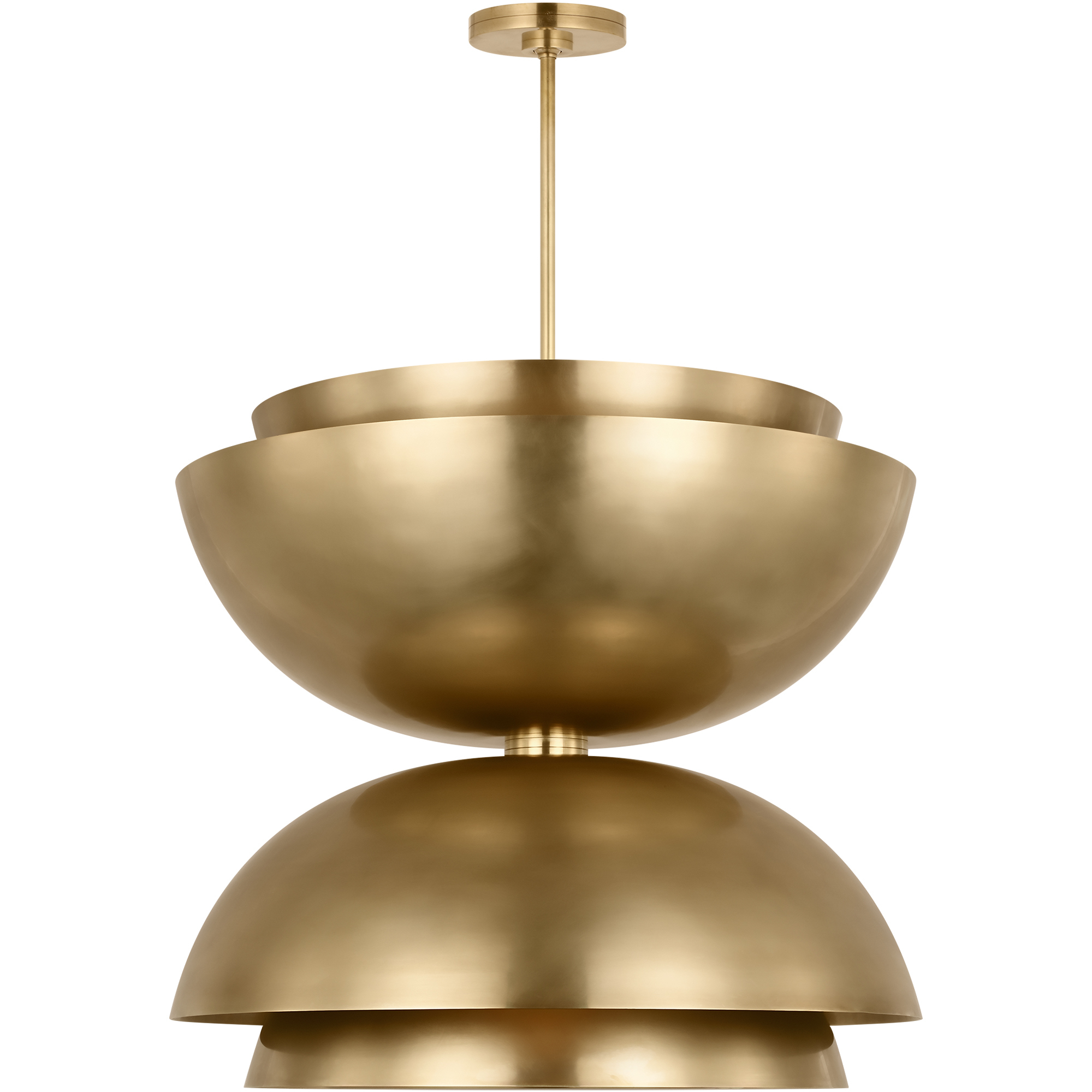 Sean Lavin Lustra 1-light dimmable small accent pendant with natural brass finish and glass shade main image 1