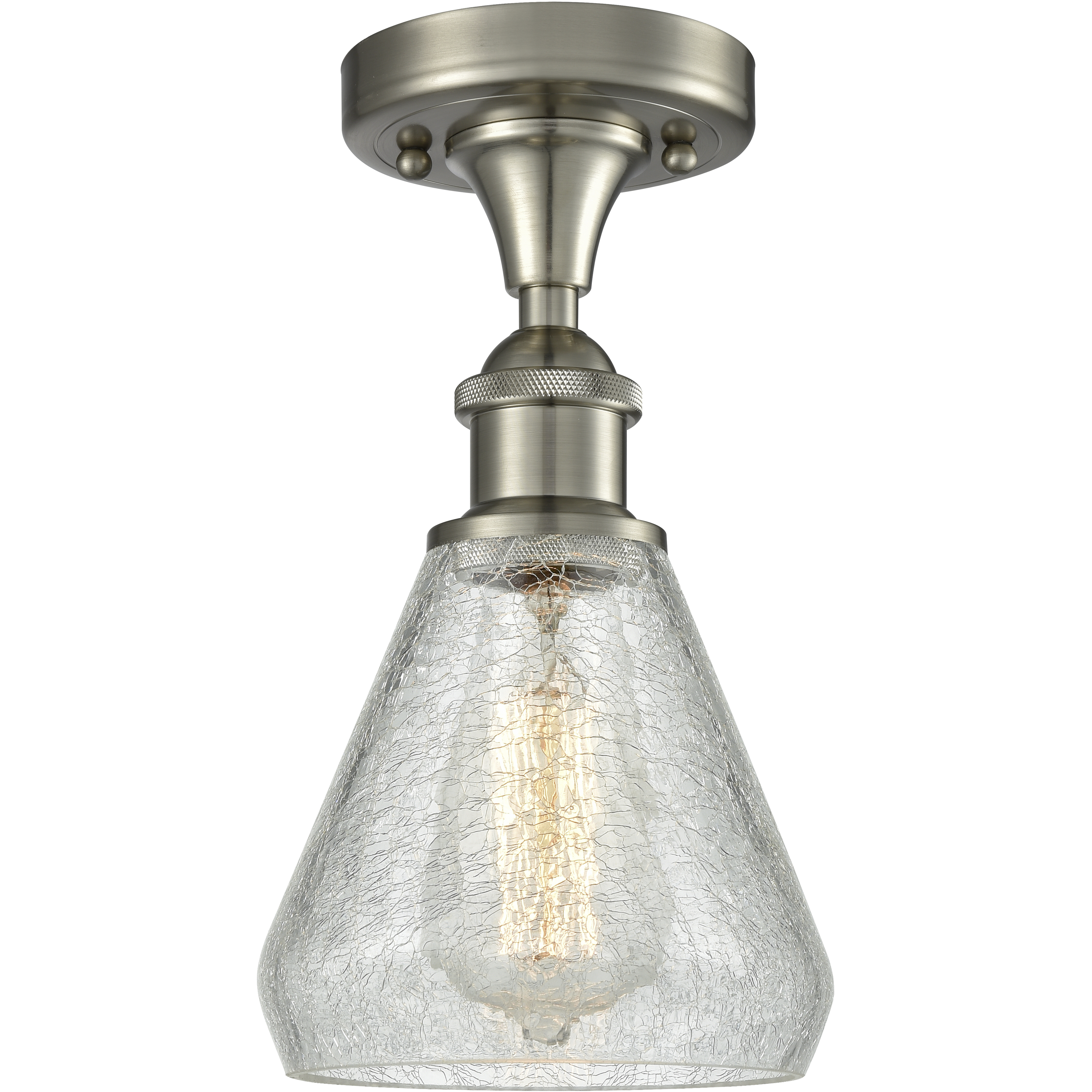 Edison Conesus 1 Light 6 inch Brushed Satin Nickel Flush Mount Ceiling Light