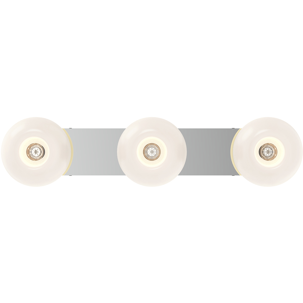 Samar 3 Light 32.38 inch Chrome Vanity Light Wall Light in Transition Opal Glass