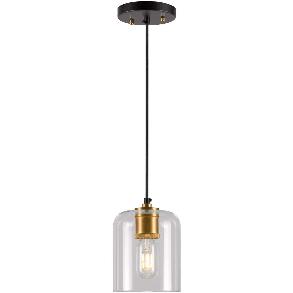 Tyrone 1 Light 5.5 inch Black and Soft Gold Mini Pendant Ceiling Light