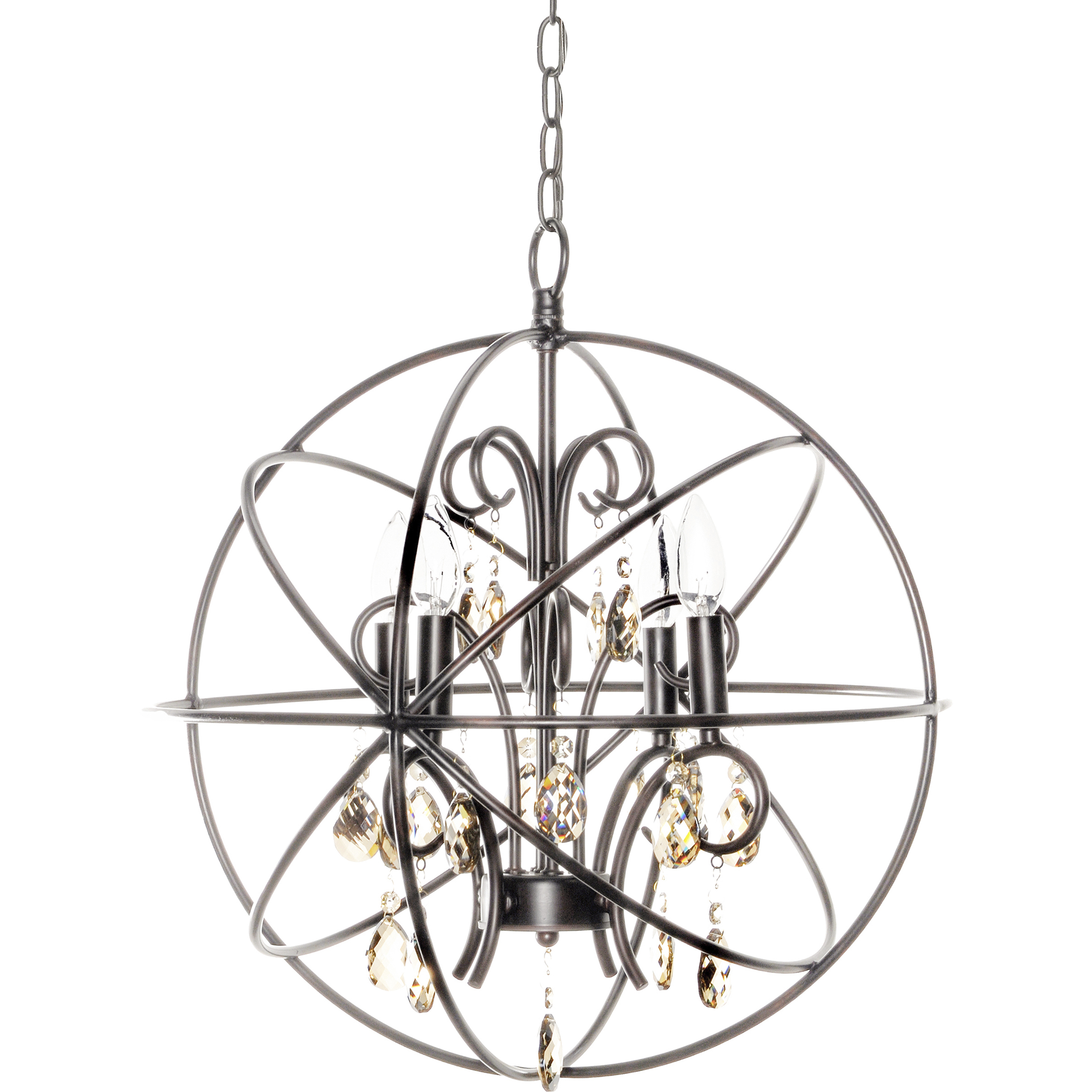 Orbit 4 Light 19 inch Oil Rubbed Bronze Single Pendant Ceiling Light