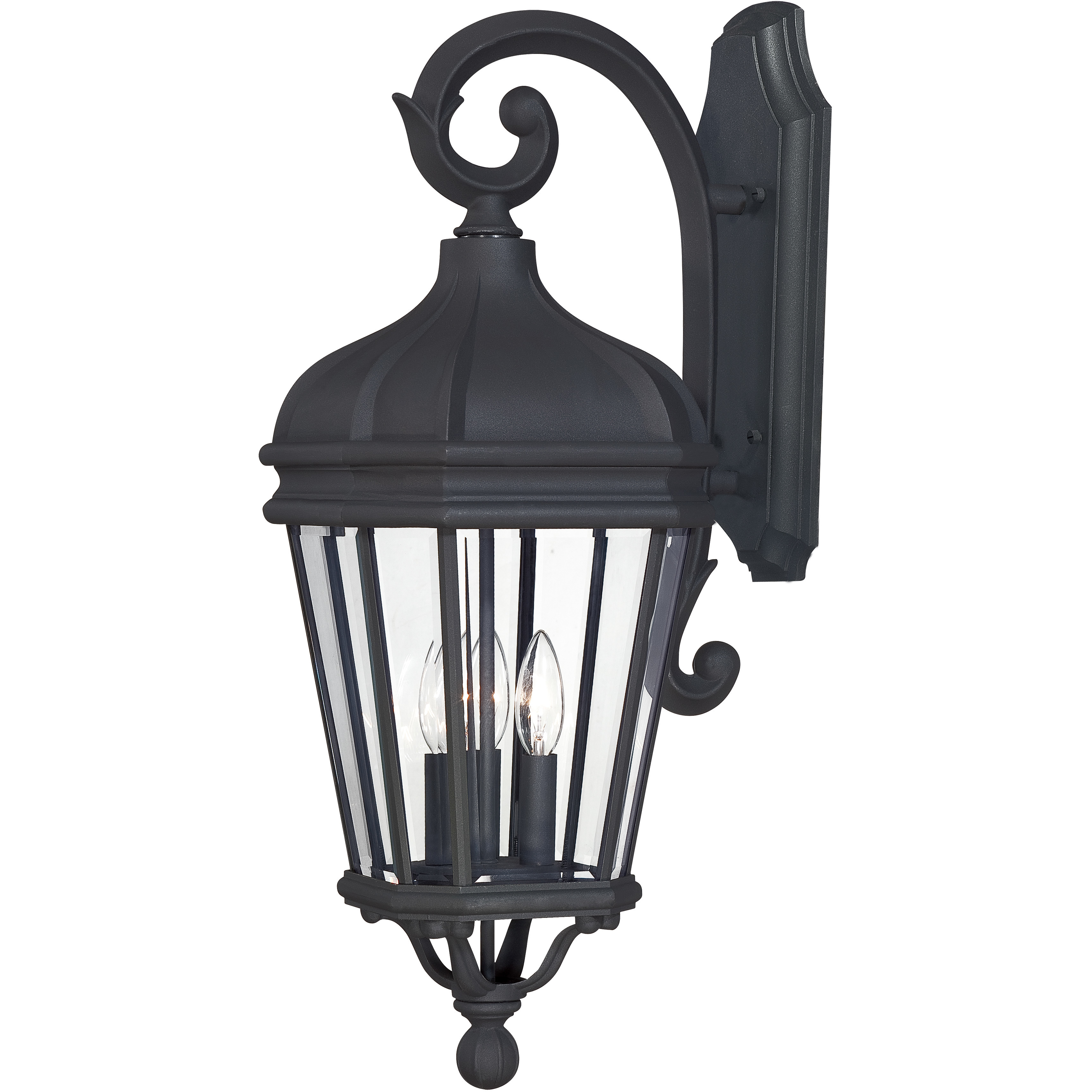 Harrison 3 Light 28 inch Coal Outdoor Wall Mount in Black, Great Outdoors