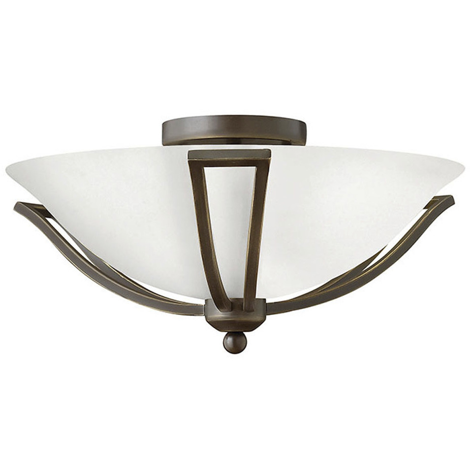 Bolla 2 Light 16.75 inch Olde Bronze Indoor Bath Flush Mount Ceiling Light in Etched Opal