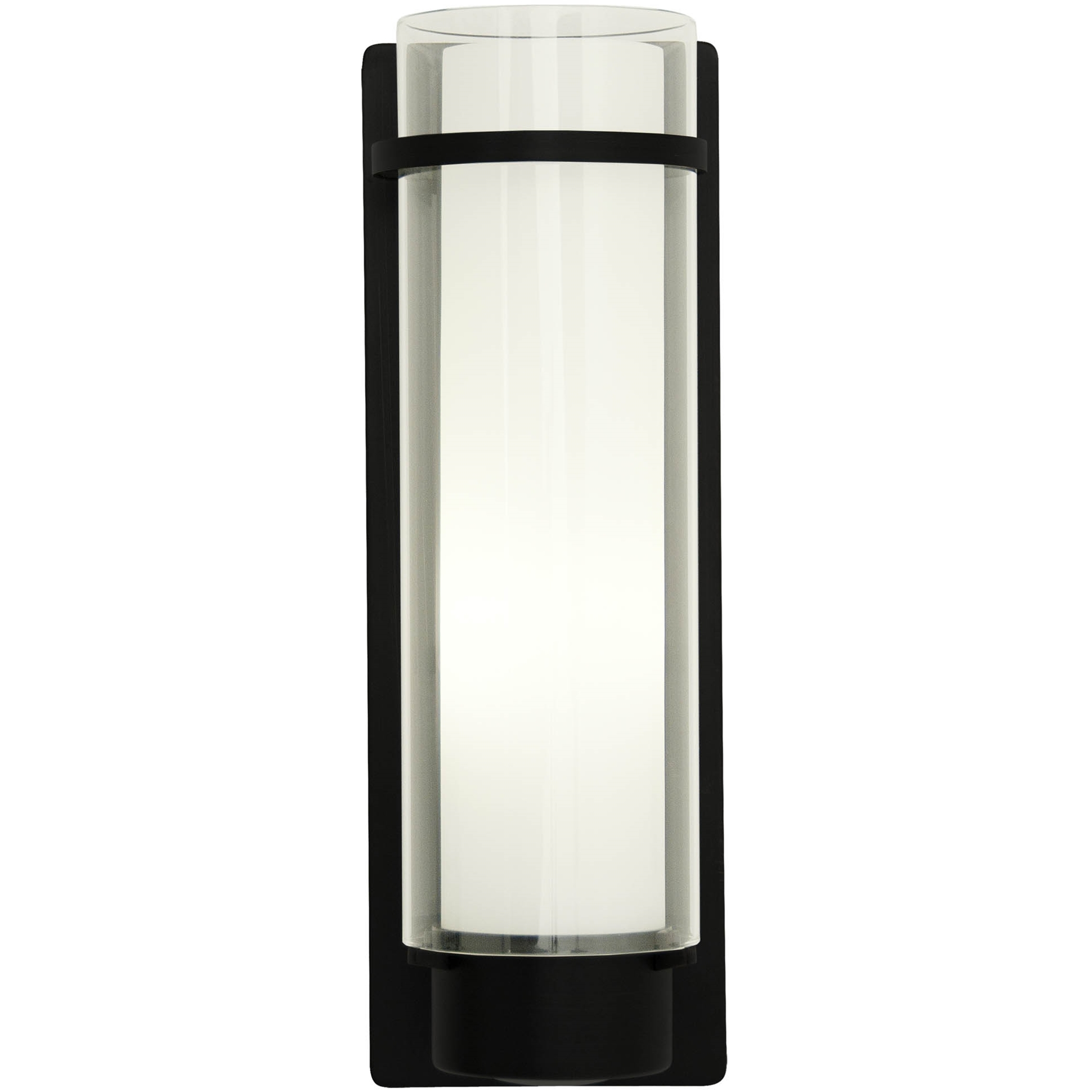 Essex Sconce Wall Light in Graphite, Half Opal Glass