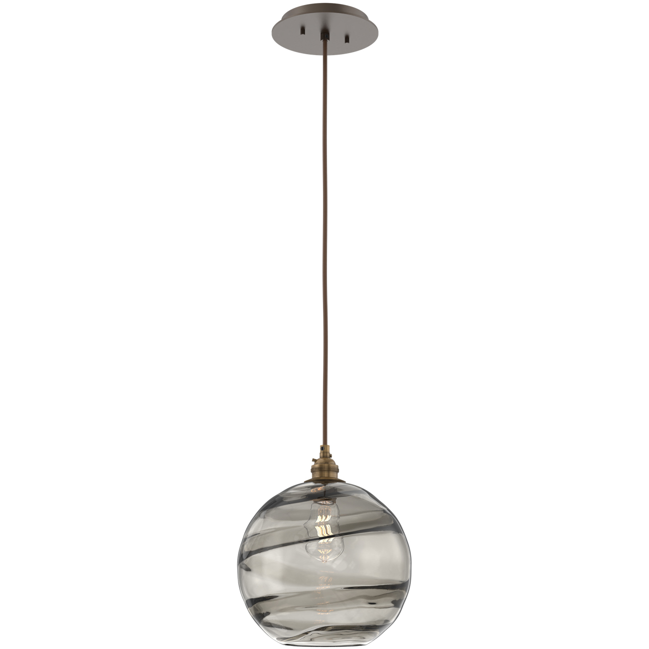 Terra 1 Light 9 inch Flat Bronze Pendant Ceiling Light in Terra Smoke
