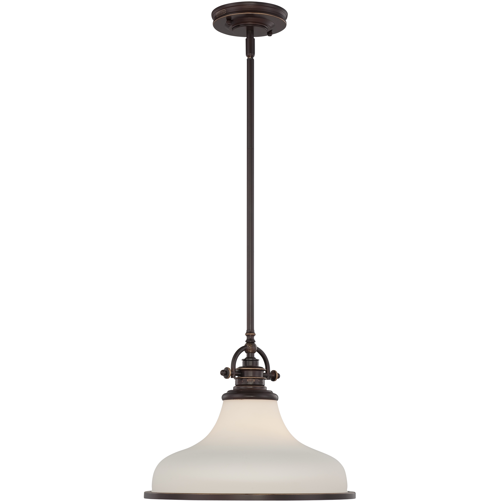 Grant 1 Light 13.5 inch Palladian Bronze Pendant Ceiling Light in Opal Etched Glass