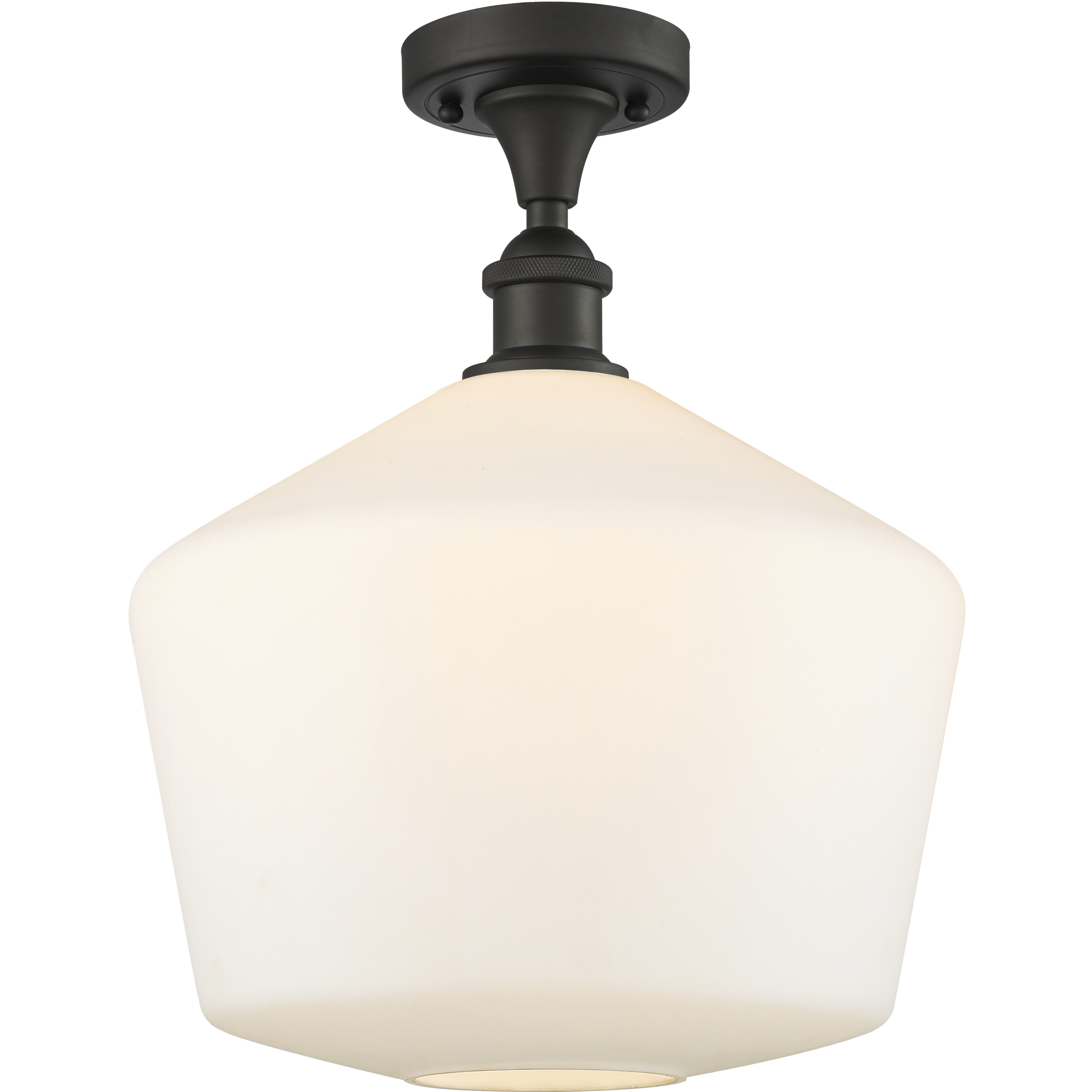 Edison Cindyrella 1 Light 12 inch Oil Rubbed Bronze Semi-Flush Mount Ceiling Light in Cased Matte White Glass