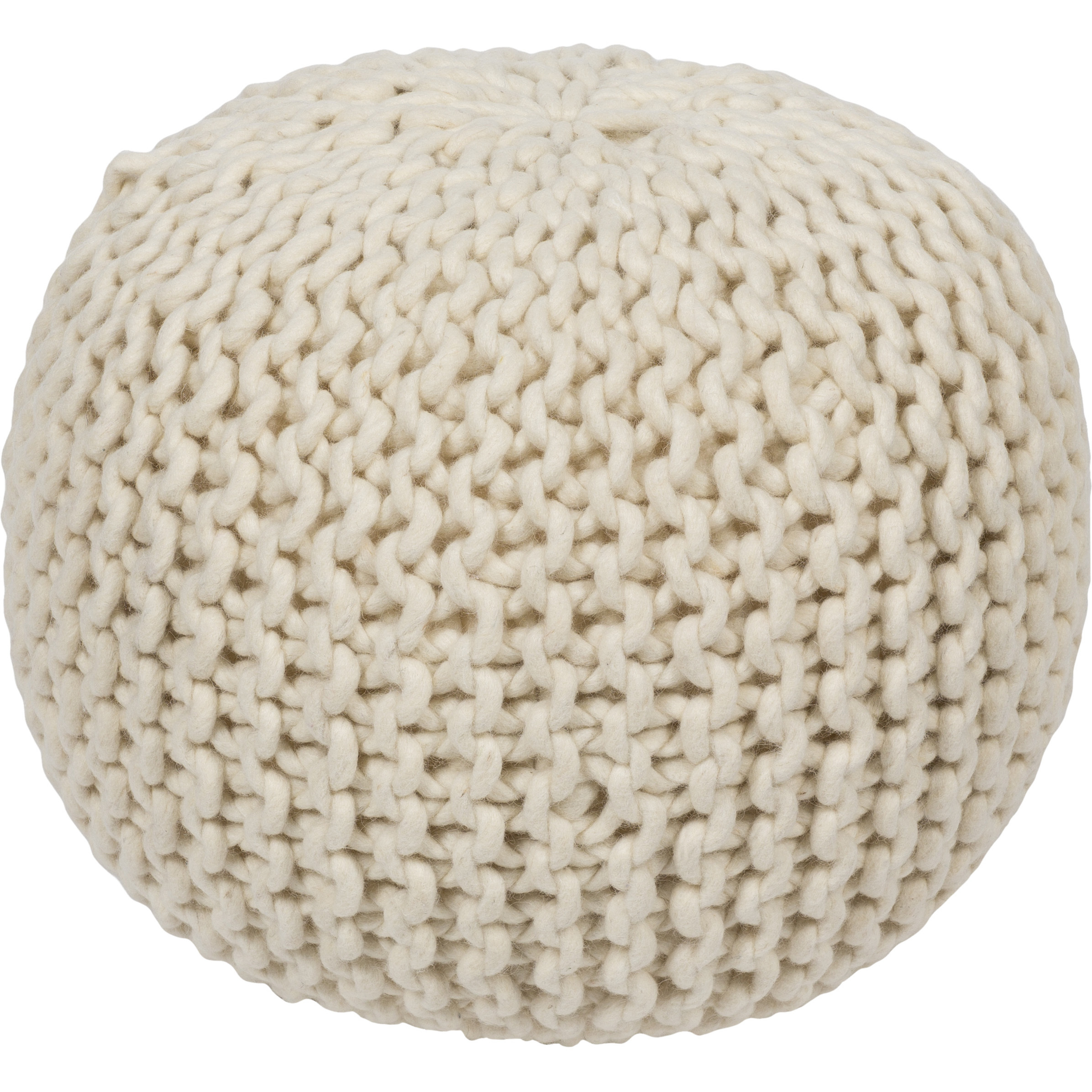 DeSoto 14 inch Tan Pouf, Round