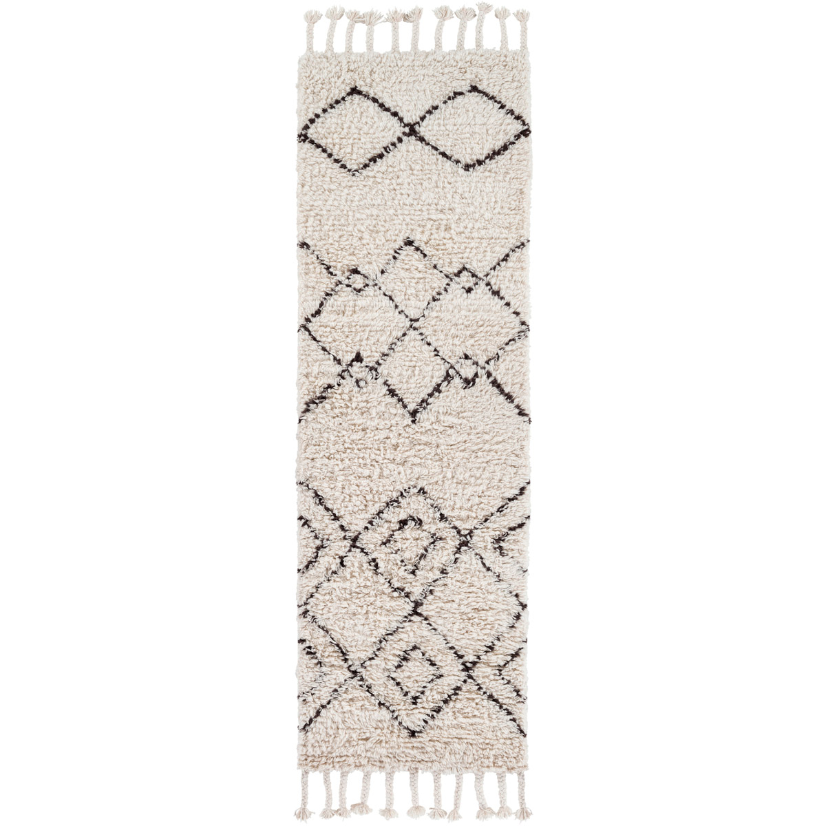 Sherpa 96 X 30 inch Dark Brown/Cream Rugs, Wool