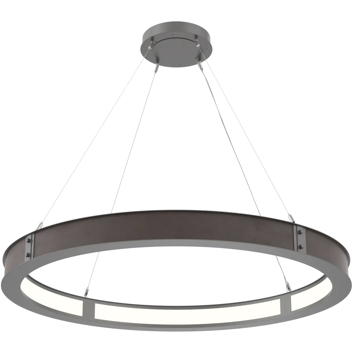 Verona LED 46 inch Graphite with Cocoa Ring Chandelier Ceiling Light