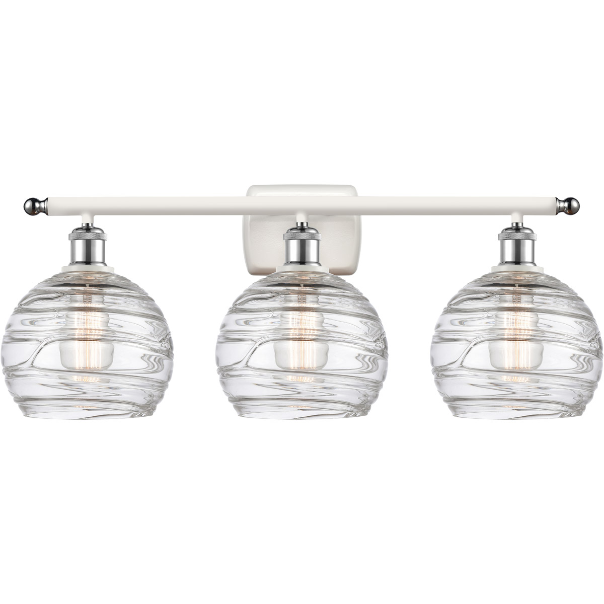 Ballston Deco Swirl LED 26 inch White and Polished Chrome Bath Vanity Light Wall Light, Ballston