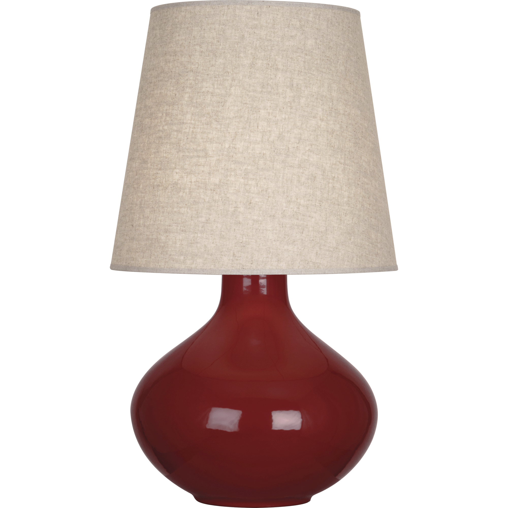 June 30.75 inch 150 watt Oxblood Table Lamp Portable Light in Buff Linen