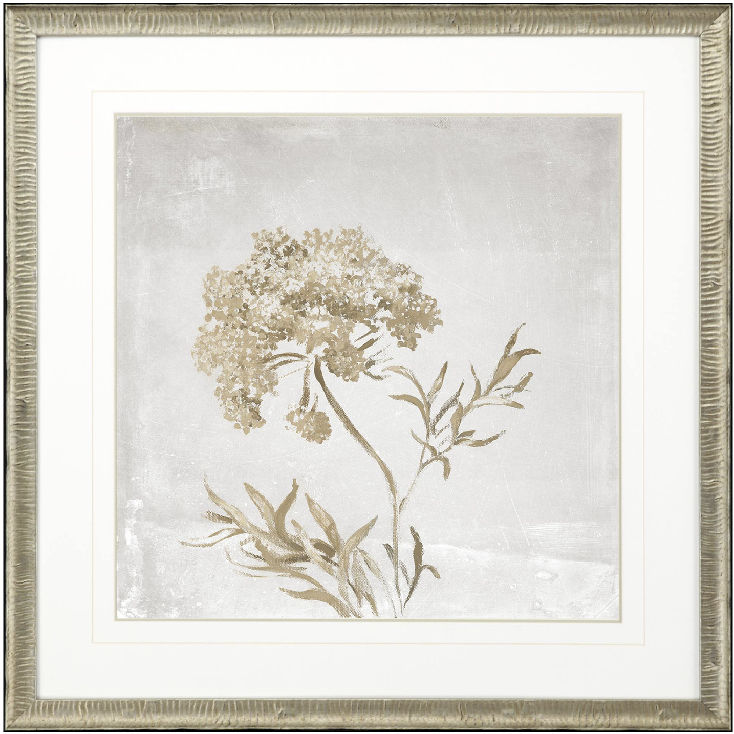 Delicate Beauty Gray and Beige and Green and Neutral Framed Art