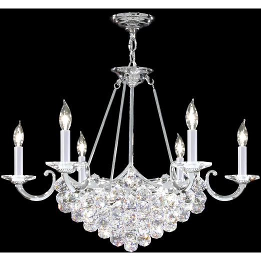 Cascade 6 Light 29 inch Silver Chandelier Ceiling Light