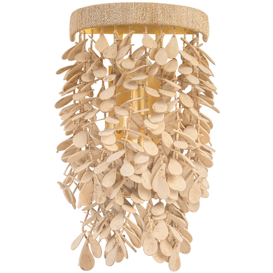 Naxos 2 Light 9.5 inch Vintage Gold Leaf Wall Sconce Wall Light