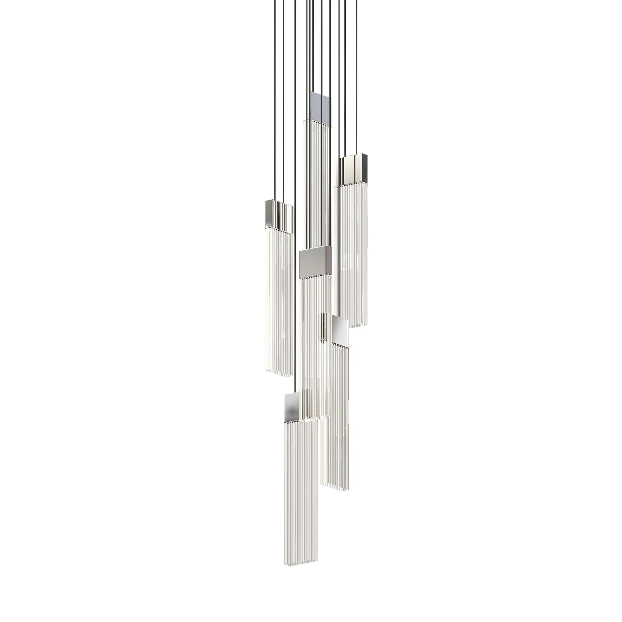 V Panels 6 Light 6.75 inch Polished Chrome Pendant Ceiling Light