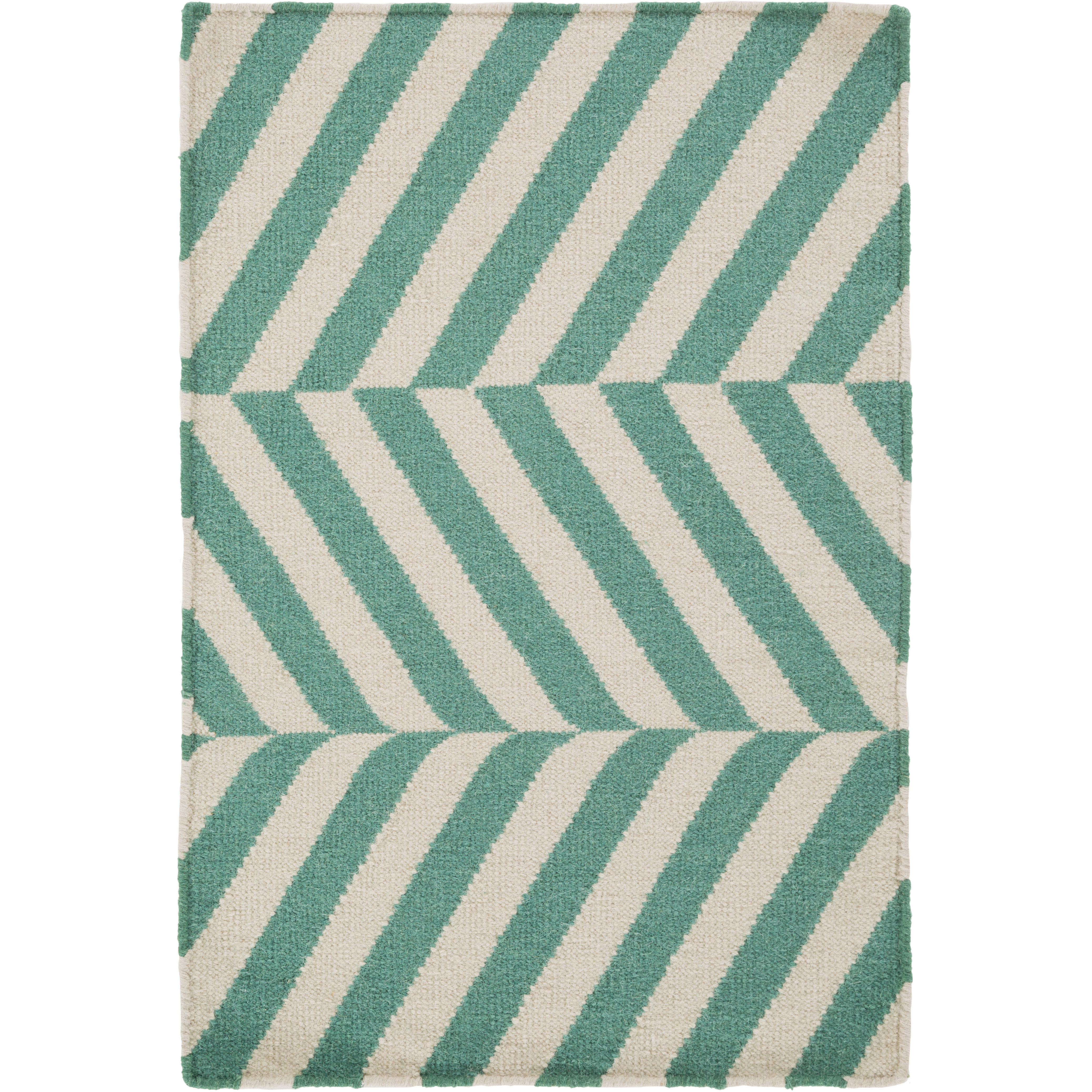 Frontier 36 X 24 inch Emerald, Cream Rug