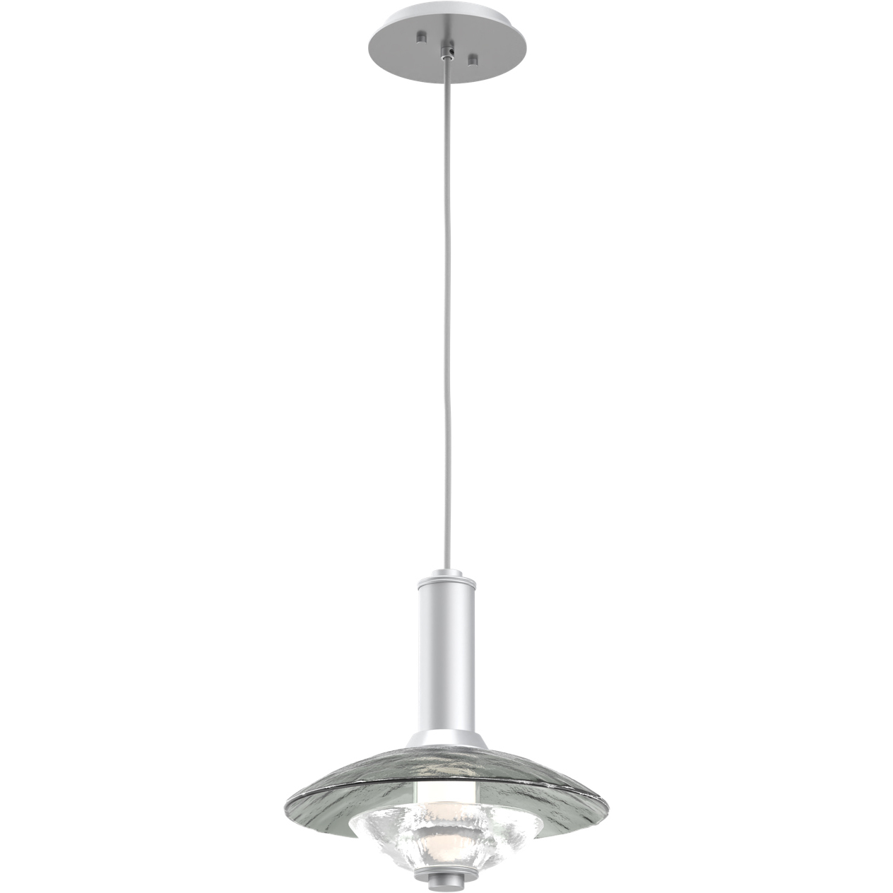 Cirrus LED 12 inch Classic Silver Pendant Ceiling Light in Smoke Granite, Medium