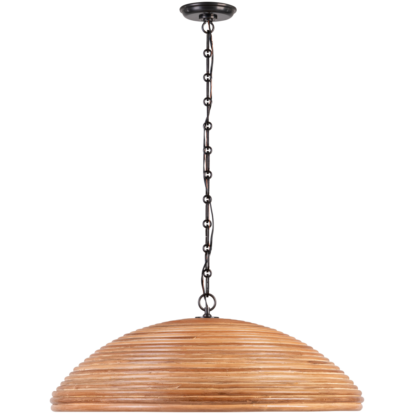 Suzanne Kasler Emerson LED 29.25 inch Bronze Pendant Ceiling Light in Natural Rattan