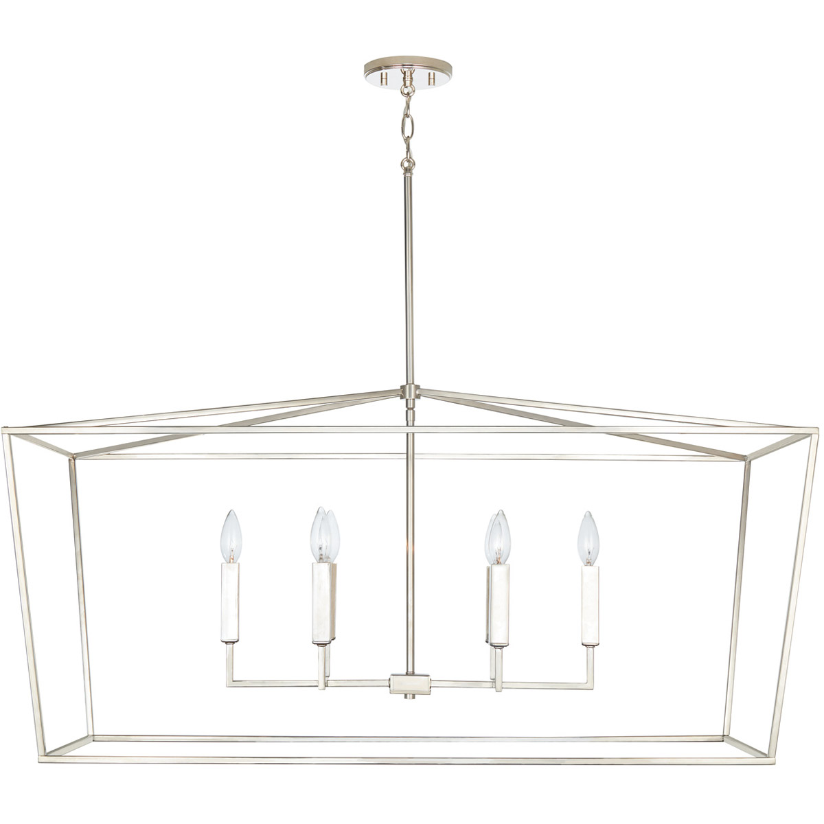 Thea 6 Light 42 inch Polished Nickel Island Ceiling Light