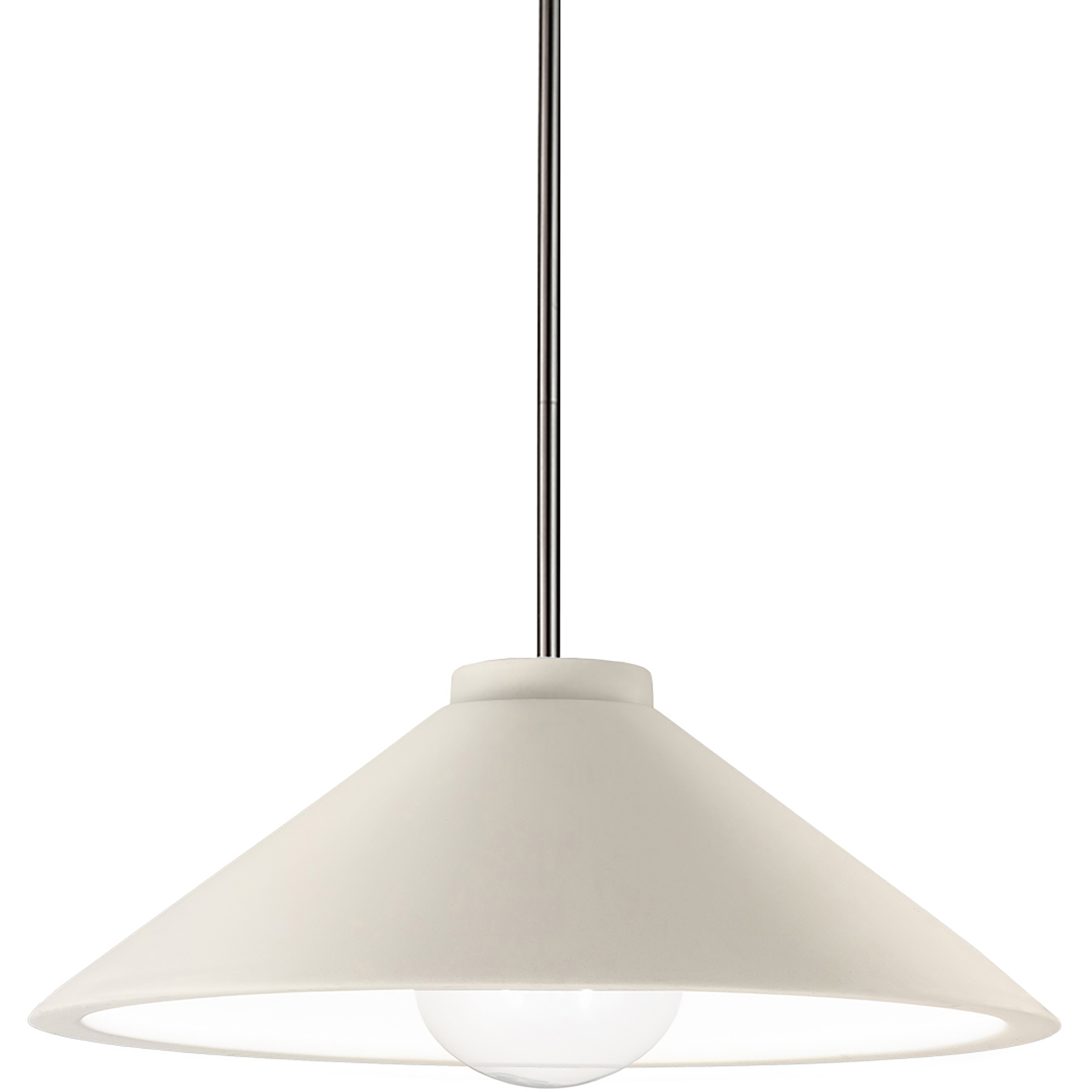 Radiance Collection - Flare 1 Light 11.75 inch Matte White and Brushed Nickel Pendant Ceiling Light in Replaceable Bulb, Rigid Stem, Form+Finish+Function