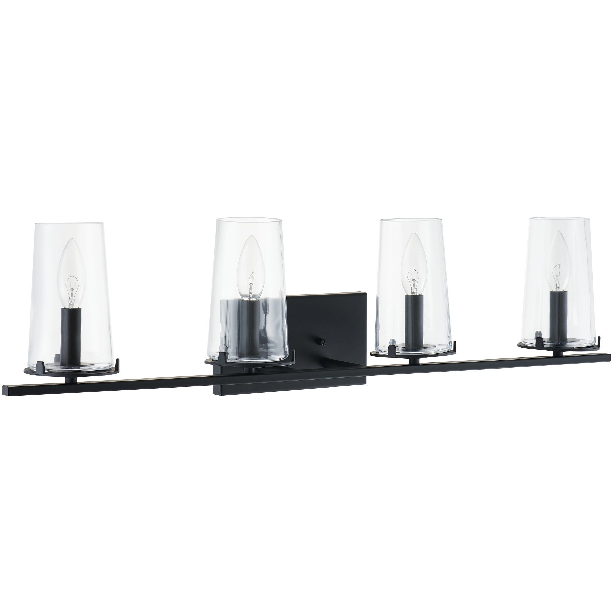 Jared 4 Light 31.5 inch Matte Black Vanity Light Wall Light