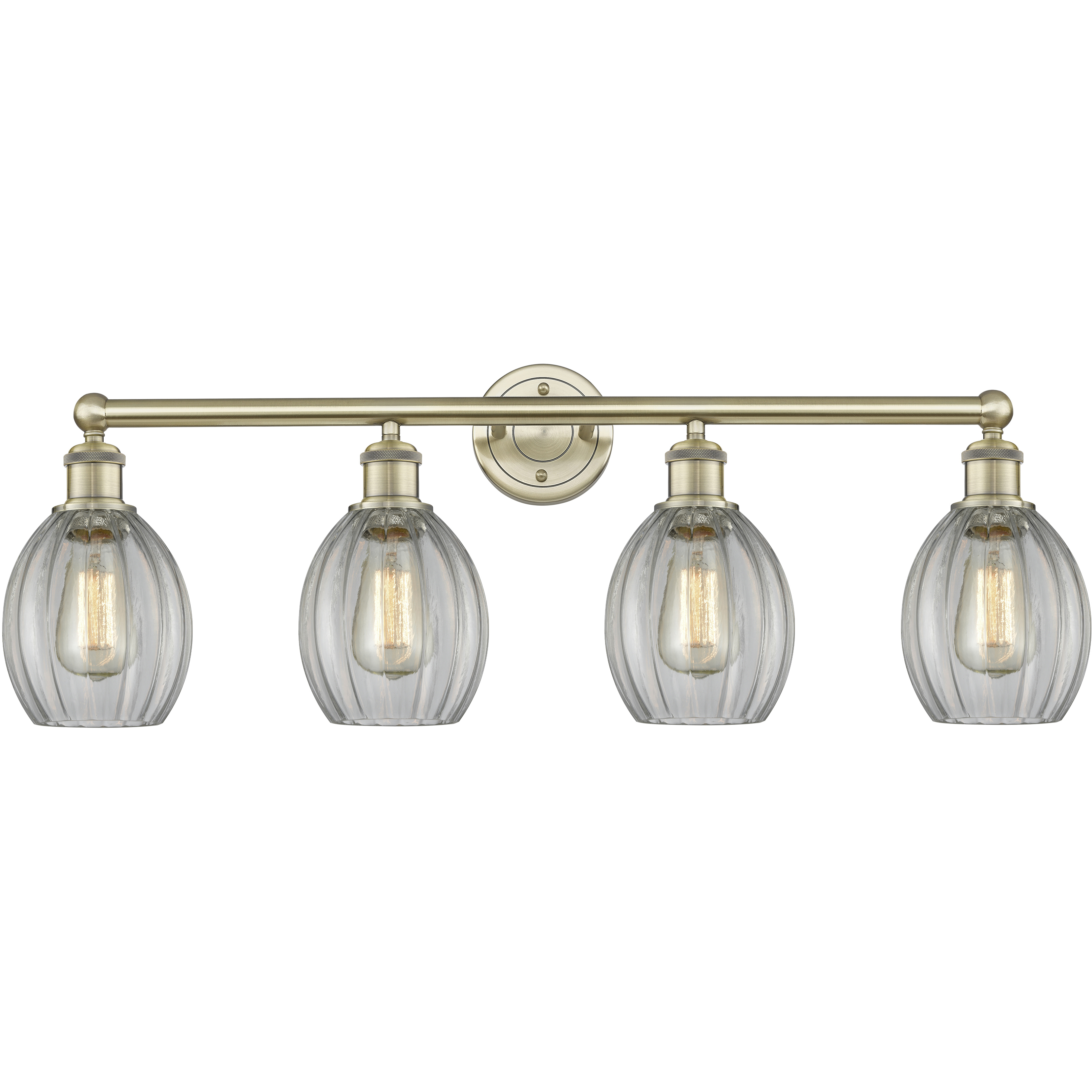 Eaton 4 Light 32.5 inch Antique Brass Bath Vanity Light Wall Light in Clear