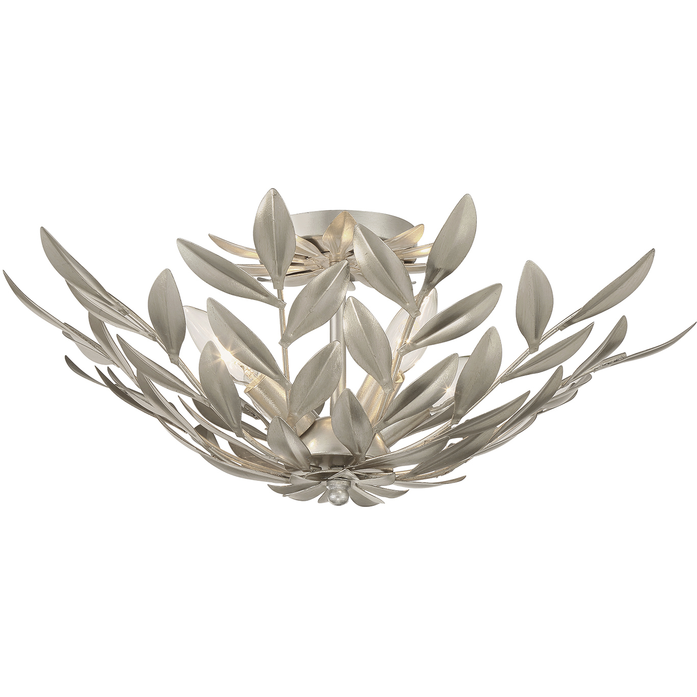 Broche 4 Light 20.75 inch Antique Silver Semi Flush Ceiling Light