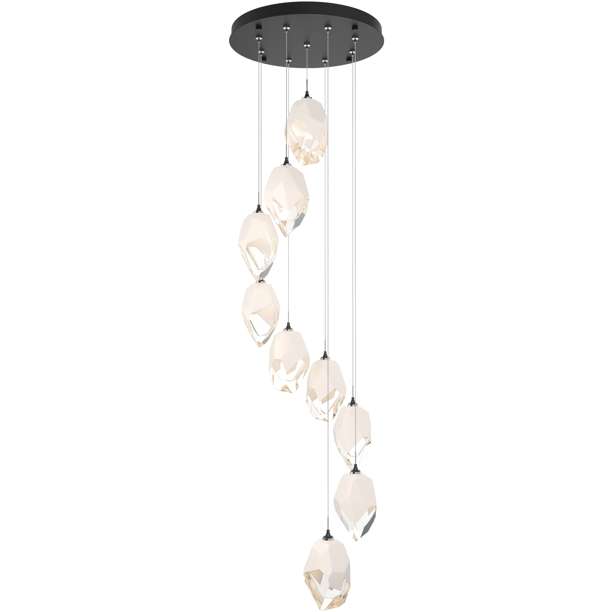 Chrysalis 9 Light 20.5 inch Black Pendant Ceiling Light in White Crystal, Standard
