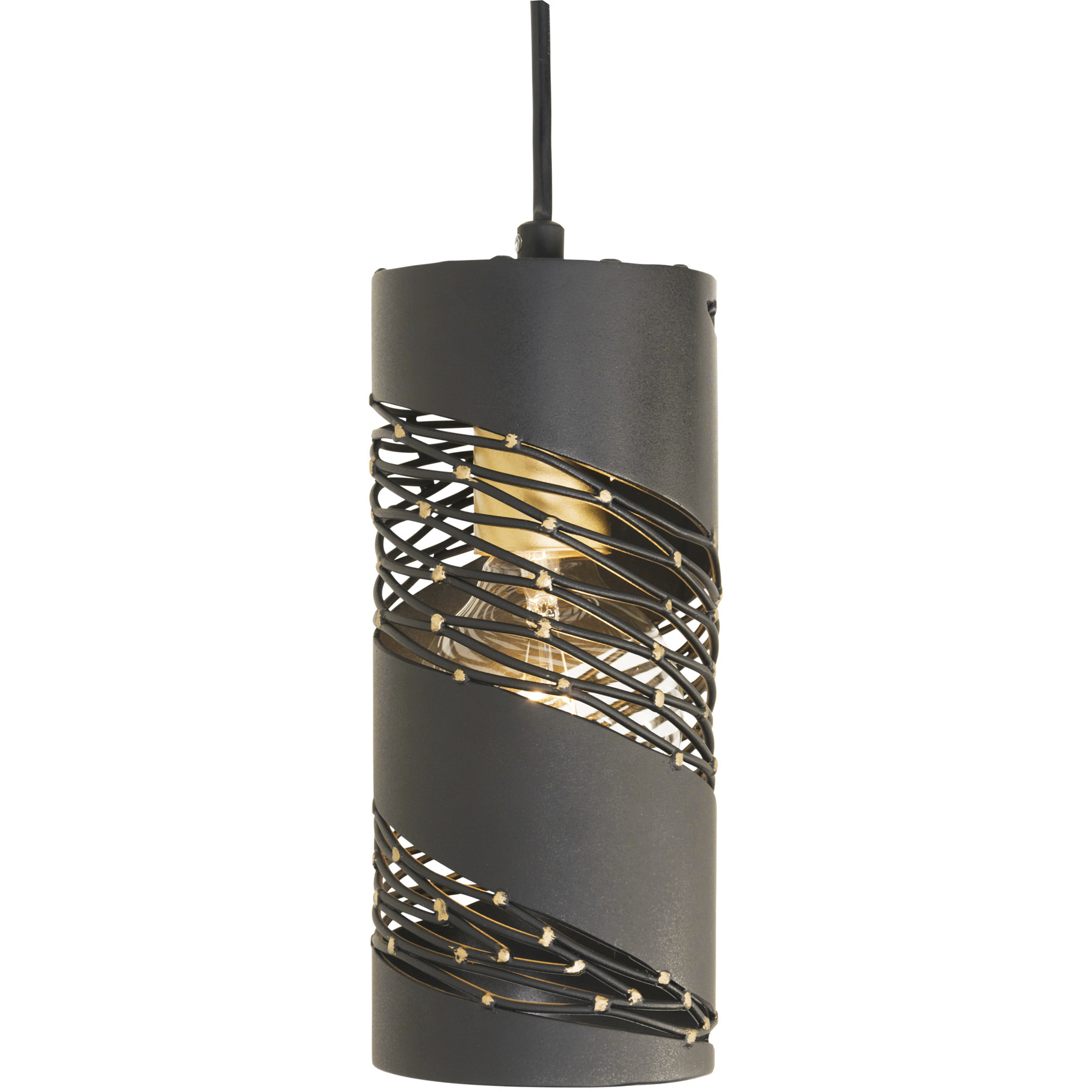 Flow 1 Light 4 inch Matte Black and French Gold Mini Pendant Ceiling Light in Matte Black/French Gold