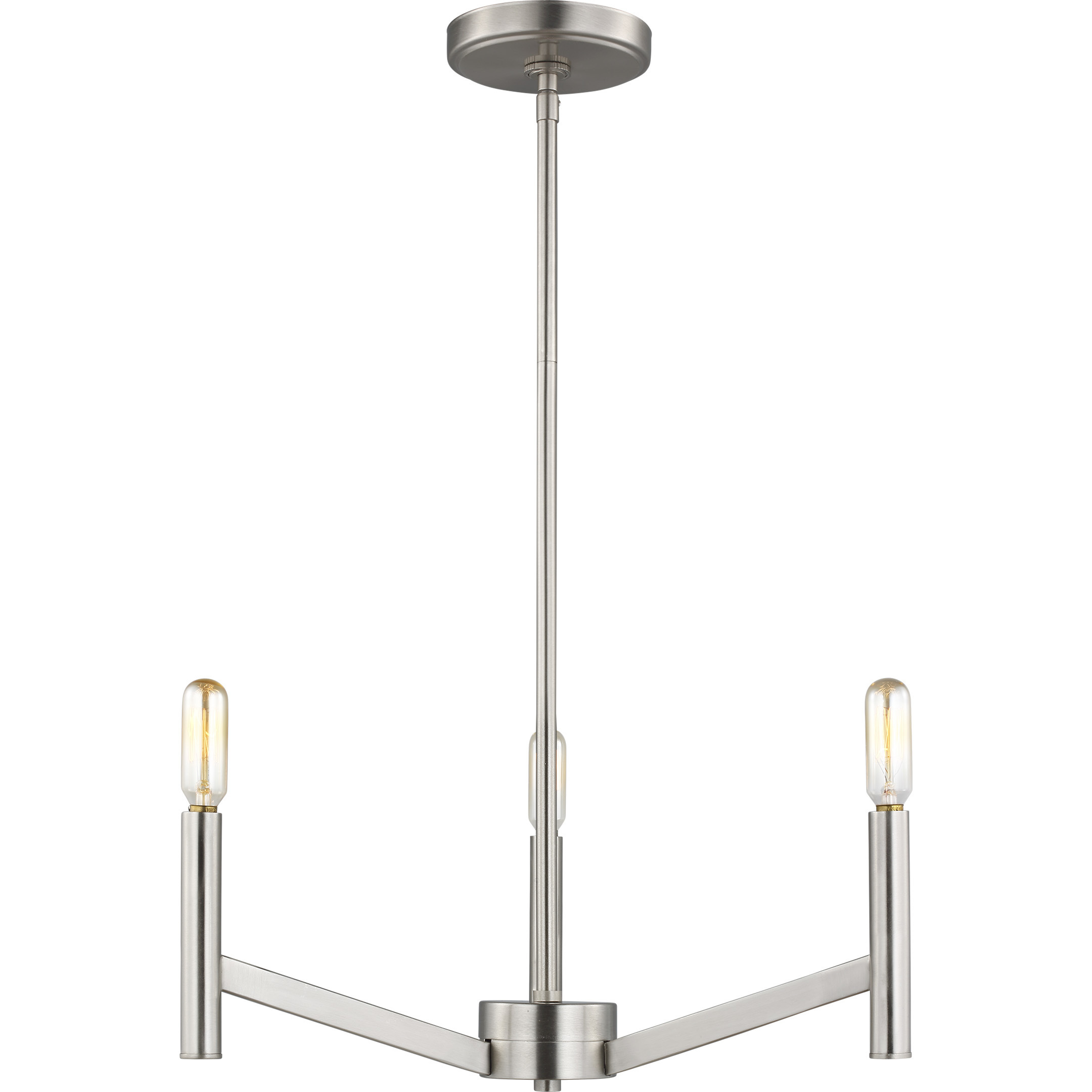 Vector 3 Light 18 inch Brushed Nickel Chandelier Ceiling Light
