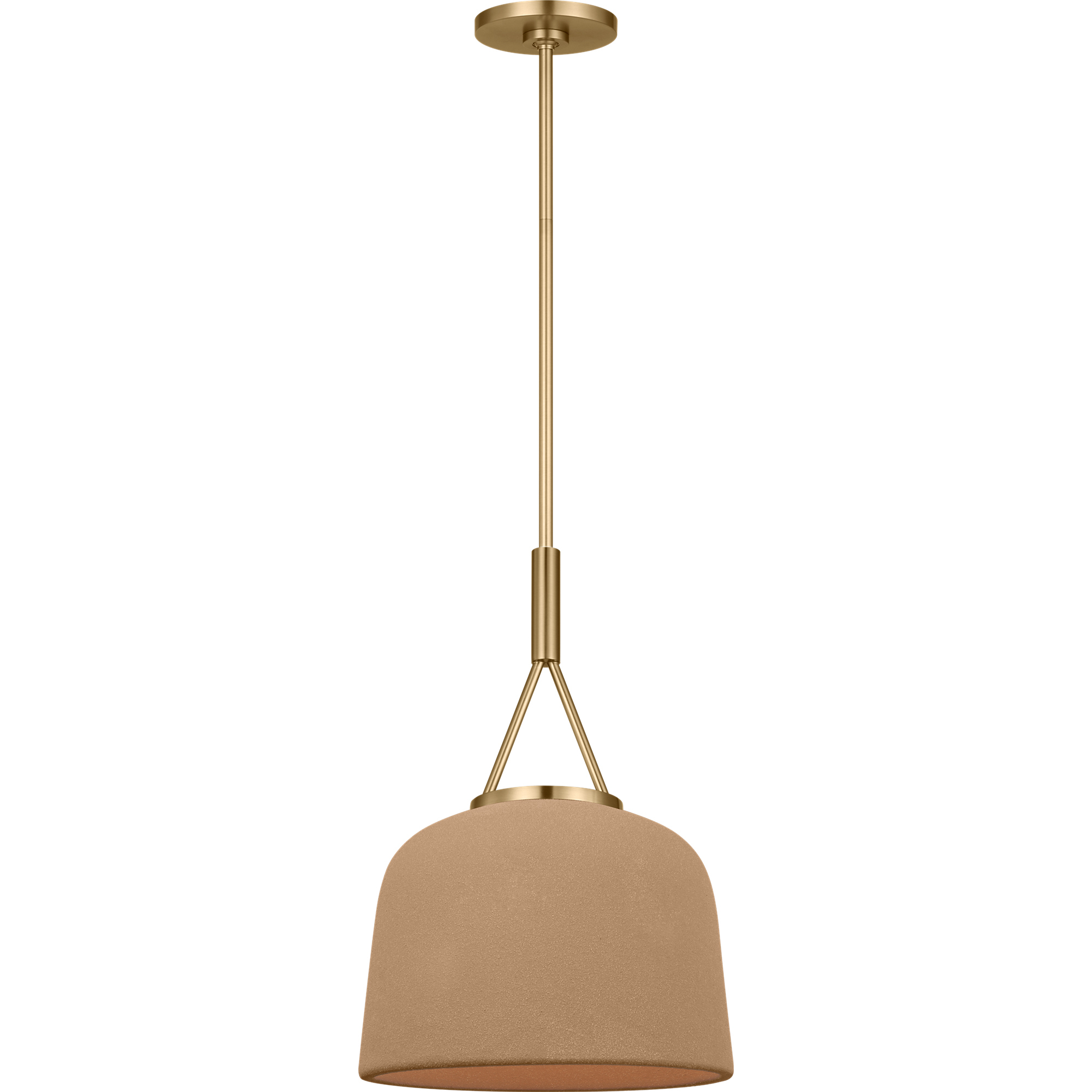 Richard June Liora 1 Light 12 inch Estate Brass Pendant Ceiling Light in Standard, Toast Stoneware