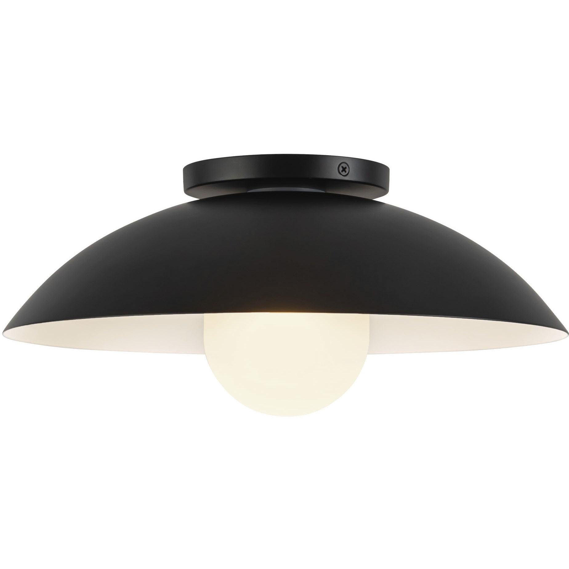 Umbra 1 Light 14 inch Black Semi-Flush Mount Ceiling Light