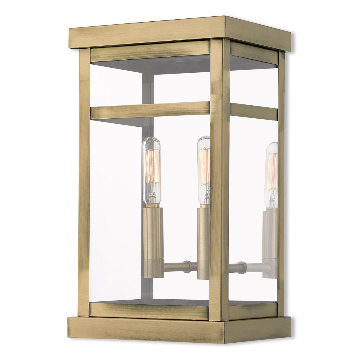 Hopewell 2 Light 13 inch Antique Brass Outdoor Wall Lantern