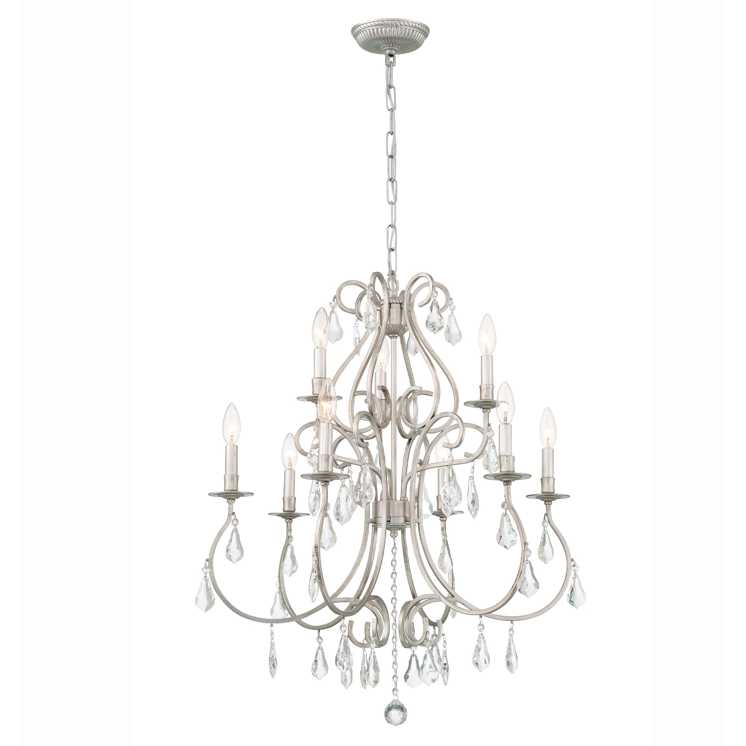 Arlington 25 Light 120V Chandelier in Polished Silver with Clear Heritage Handcut Crystal main image 1