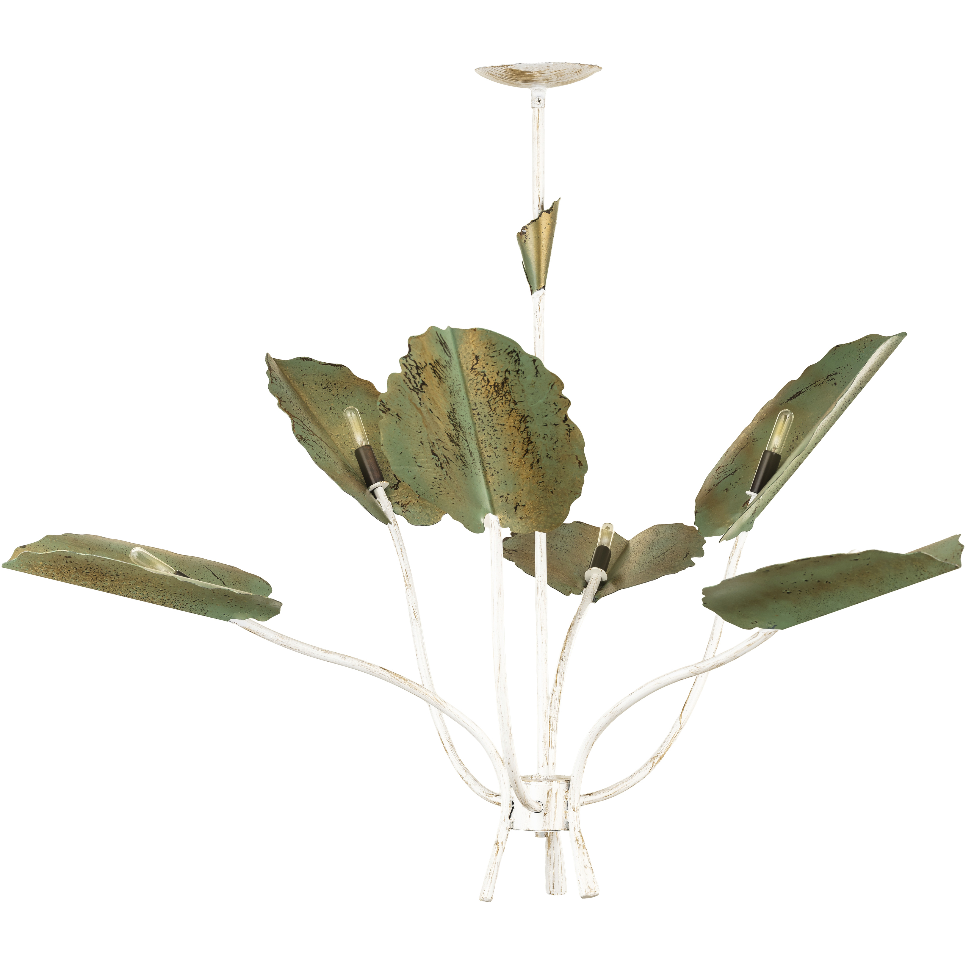Lowcountry 6 Light Antique White and Palmetto Chandelier Ceiling Light