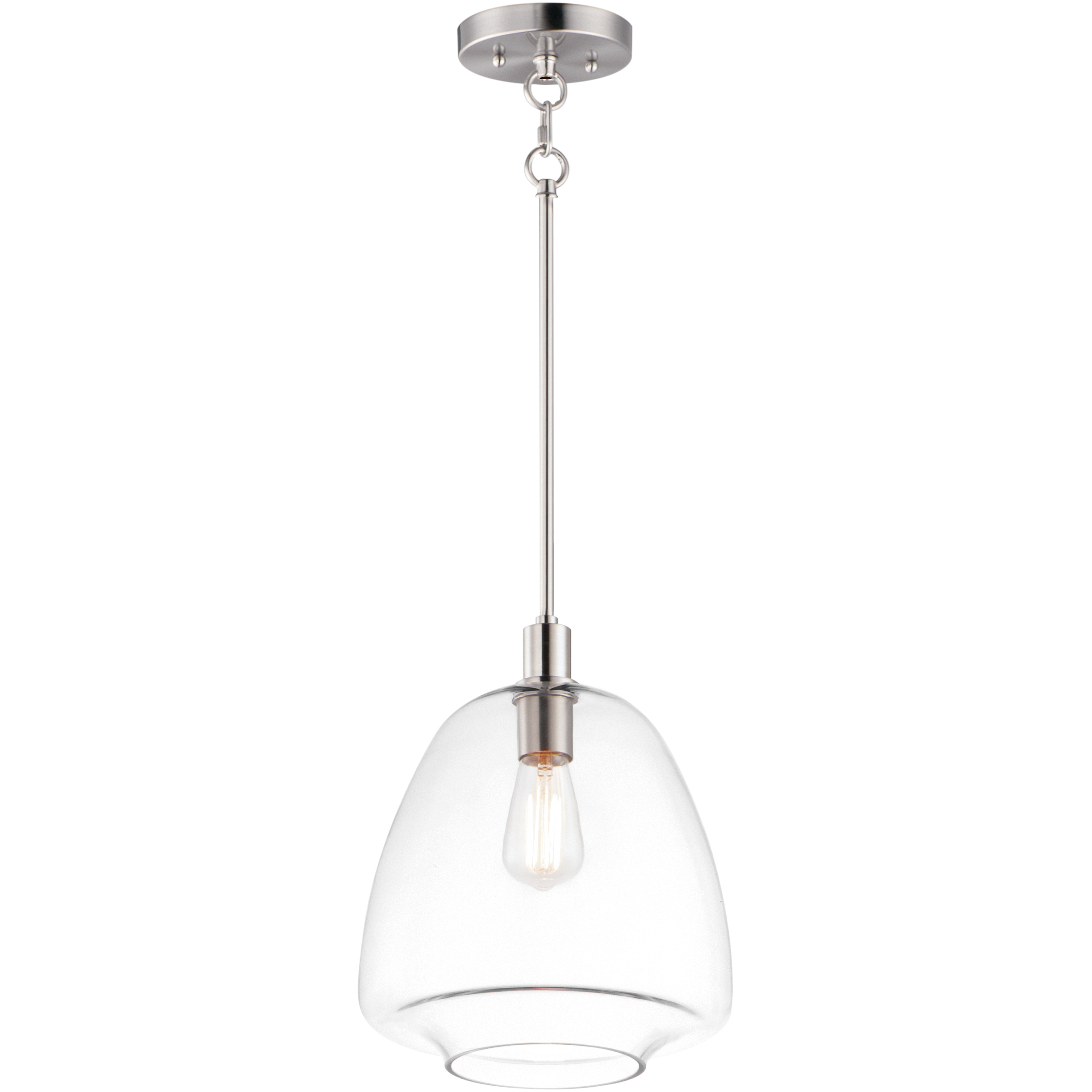 Babylon 1 Light 11.5 inch Satin Nickel Single Pendant Ceiling Light