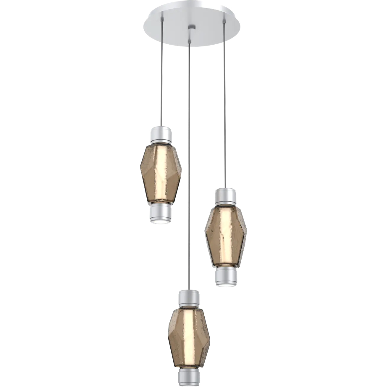 Gem Mandrel LED 18.9 inch Classic Silver Multi-Pendant Ceiling Light