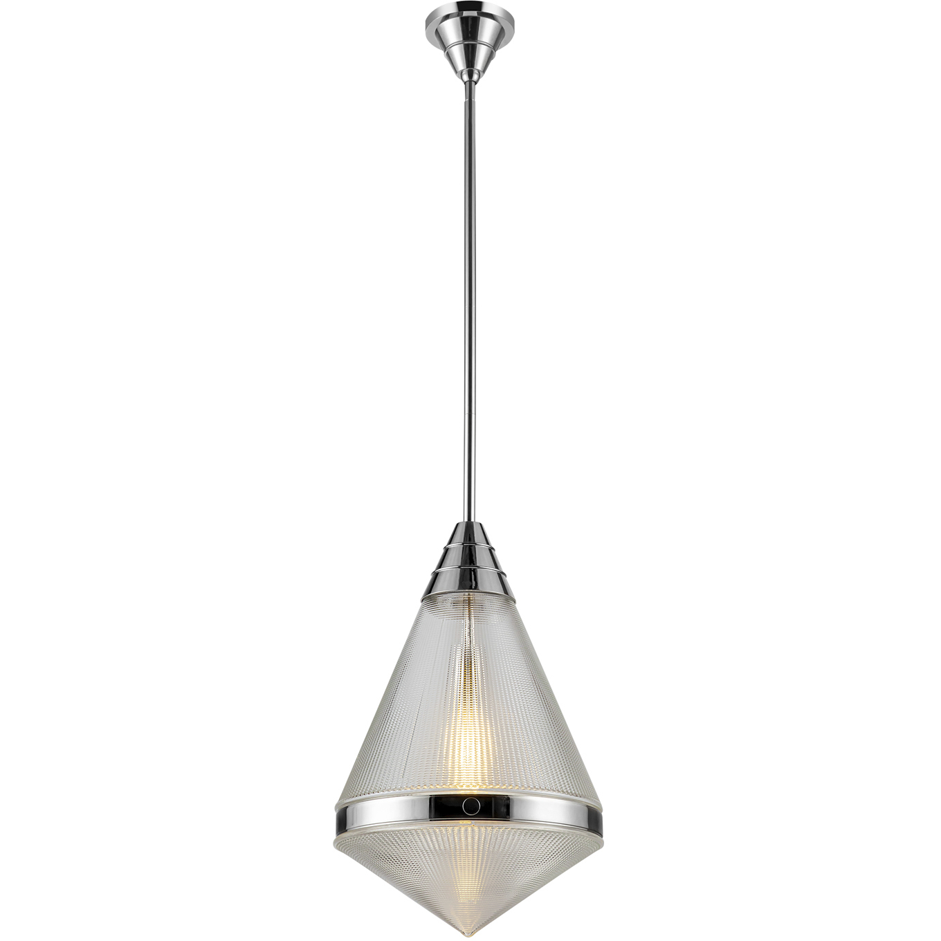 Willard 1 Light 13.5 inch Polished Nickel/Prismatic Glass Pendant Ceiling Light in Clear Prismatic Glass
