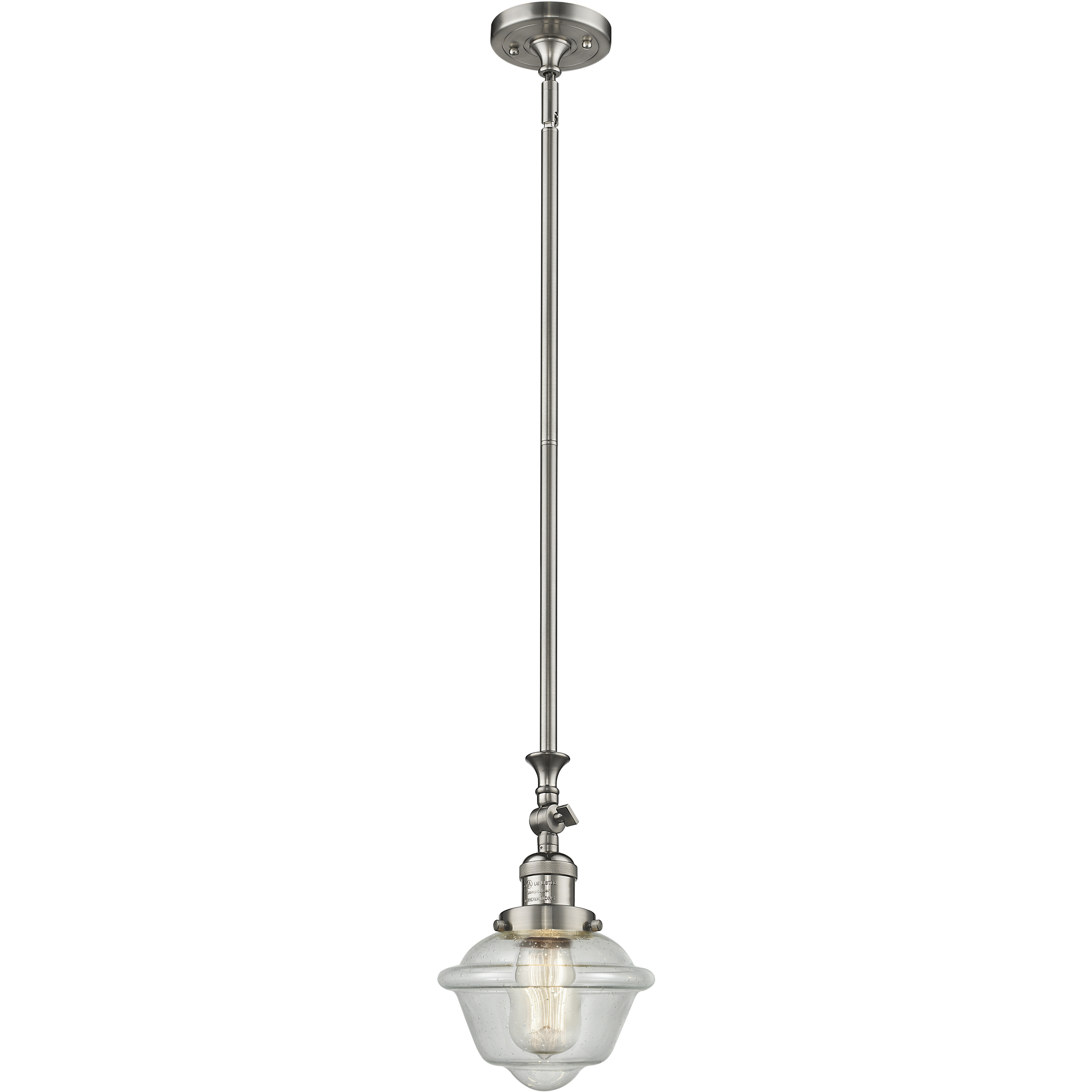 Franklin Restoration Oxford 1 Light 7.5 inch Brushed Satin Nickel Mini Pendant Ceiling Light in Incandescent, Seedy, Franklin Restoration