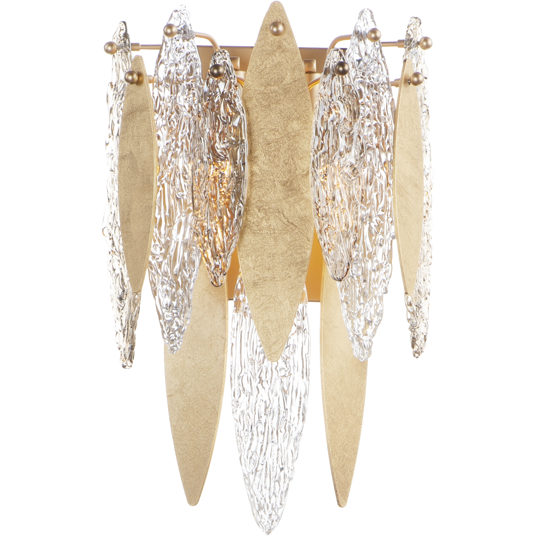 Majestic 3 Light 10.5 inch Gold Leaf Wall Sconce Wall Light