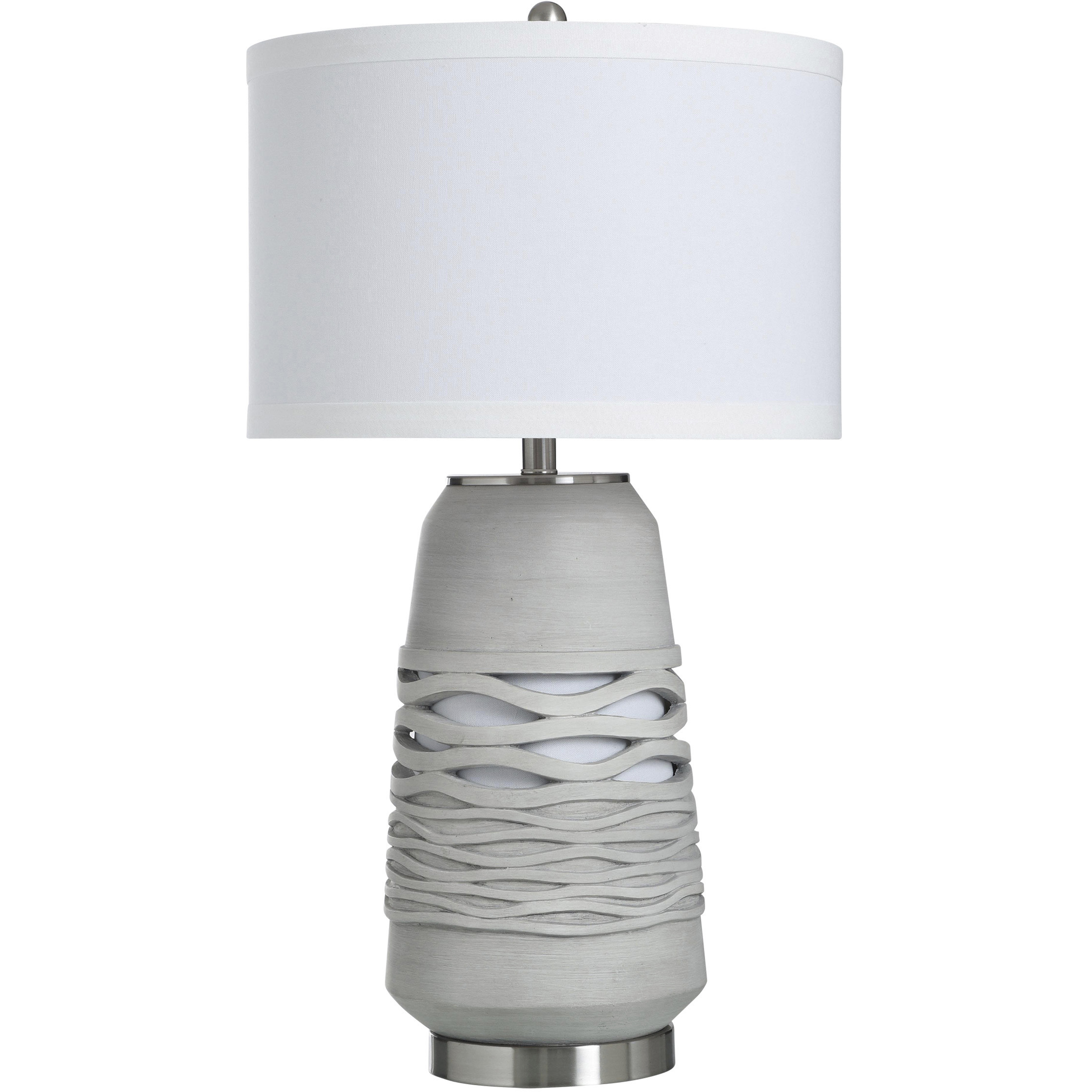 Liora 30 inch 100 watt Stone Gray and White Table Lamp Portable Light