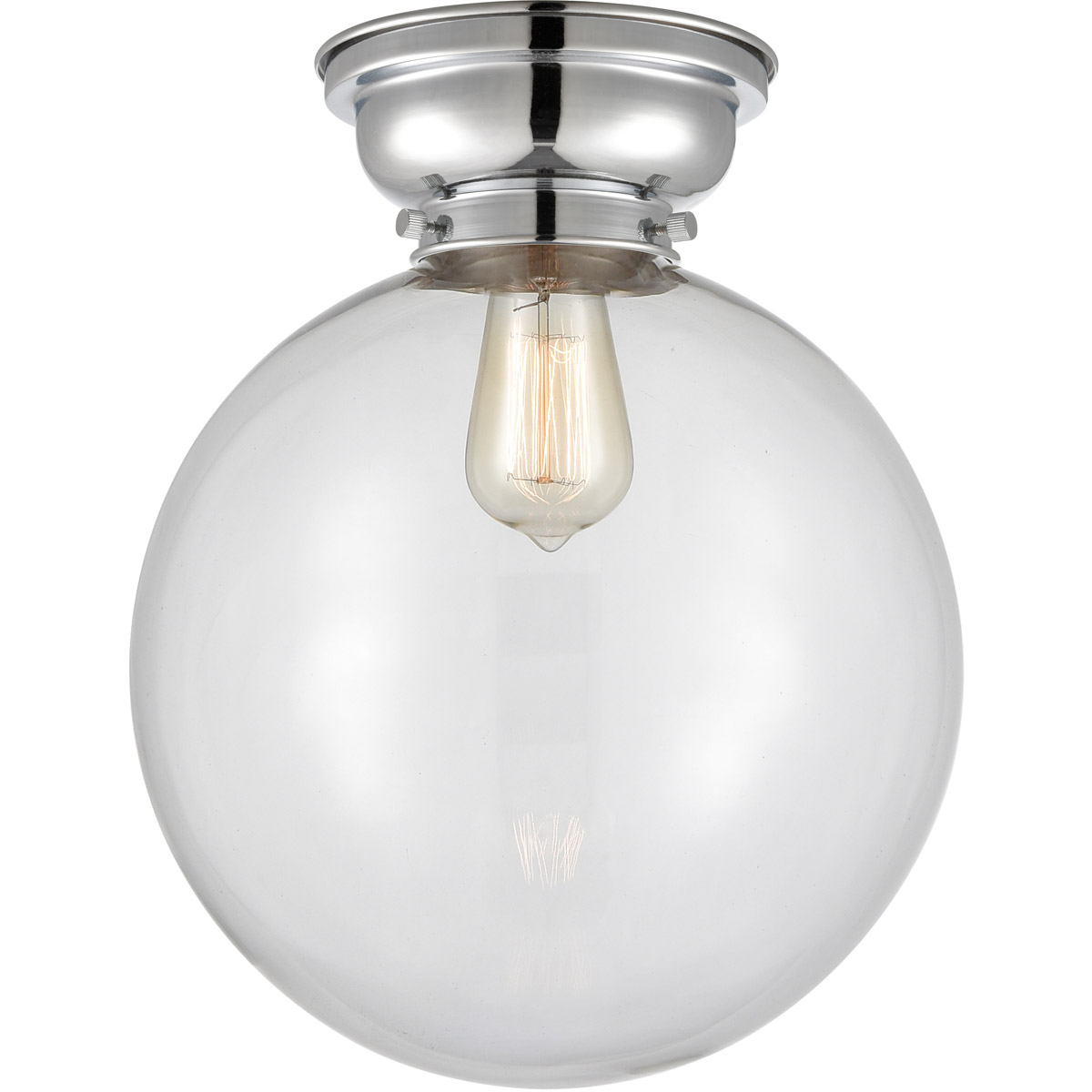 Aditi XX-Large Beacon 1 Light 12 inch Polished Chrome Flush Mount Ceiling Light in Clear Glass, Aditi