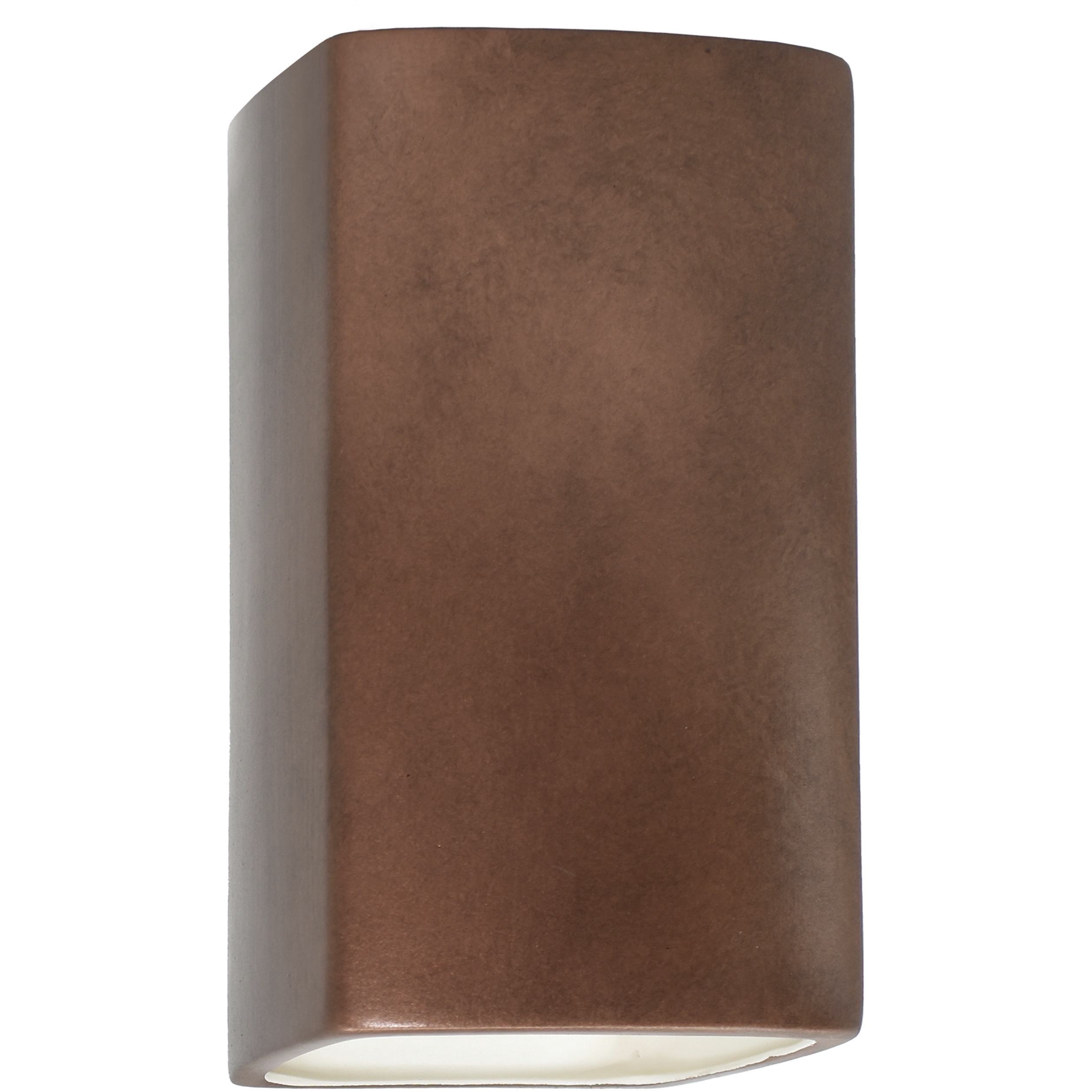 Ambiance Rectangle LED 9.5 inch Antique Copper Outdoor Wall Sconce, Small