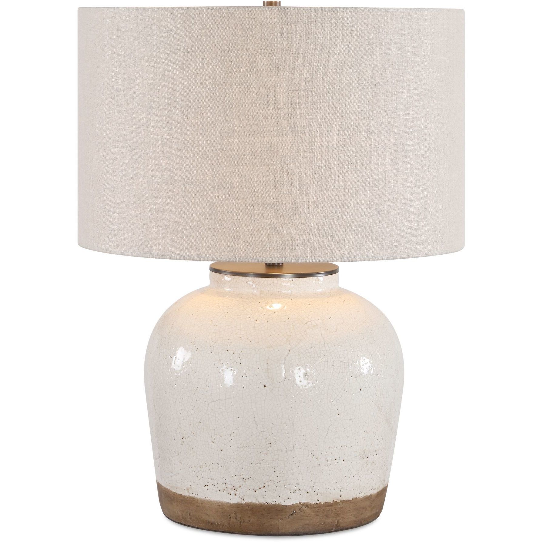 Jarret 22.25 inch 150 watt White Glaze and Antique Brass Table Lamp Portable Light