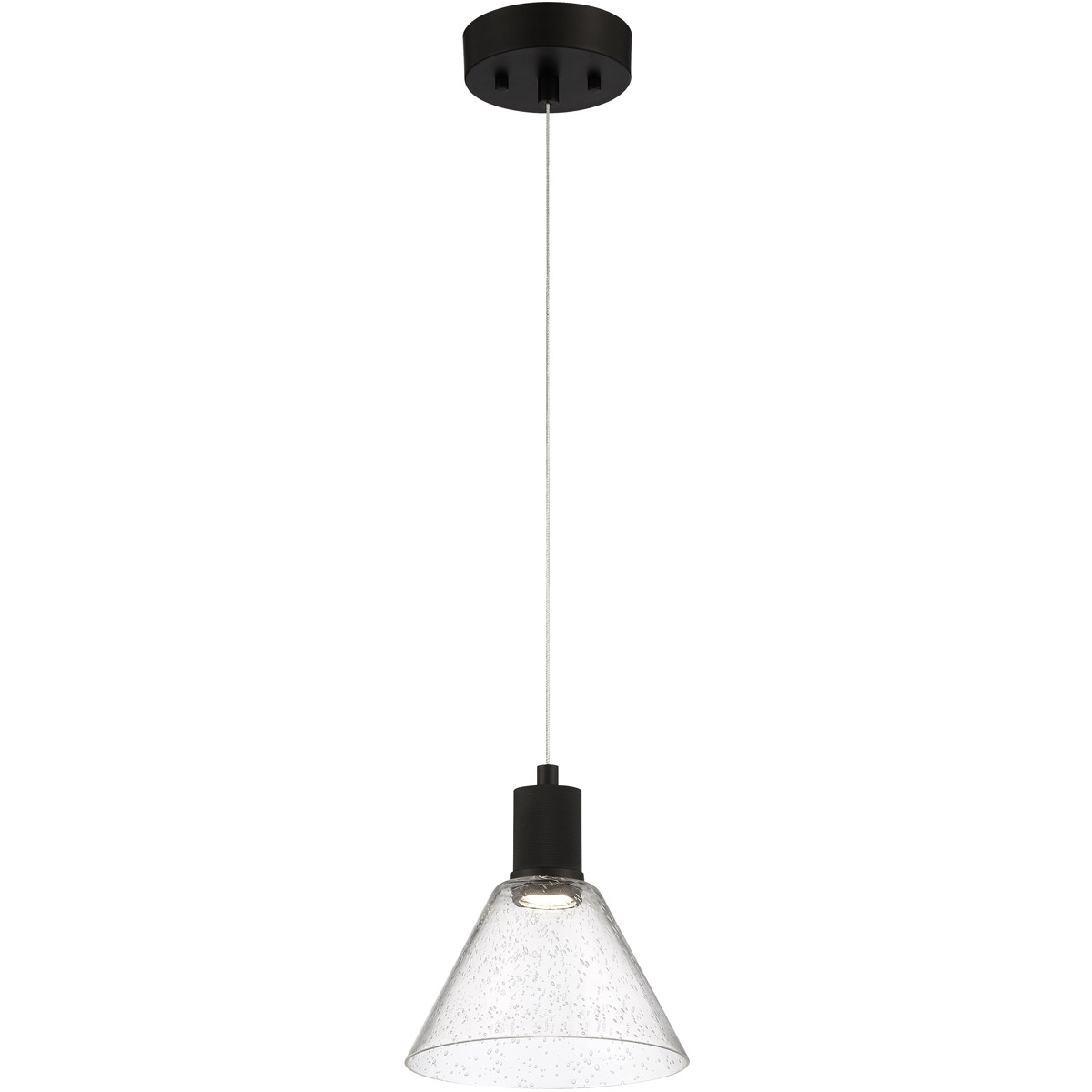Port Nine LED 8 inch Matte Black Pendant Ceiling Light in Seeded
