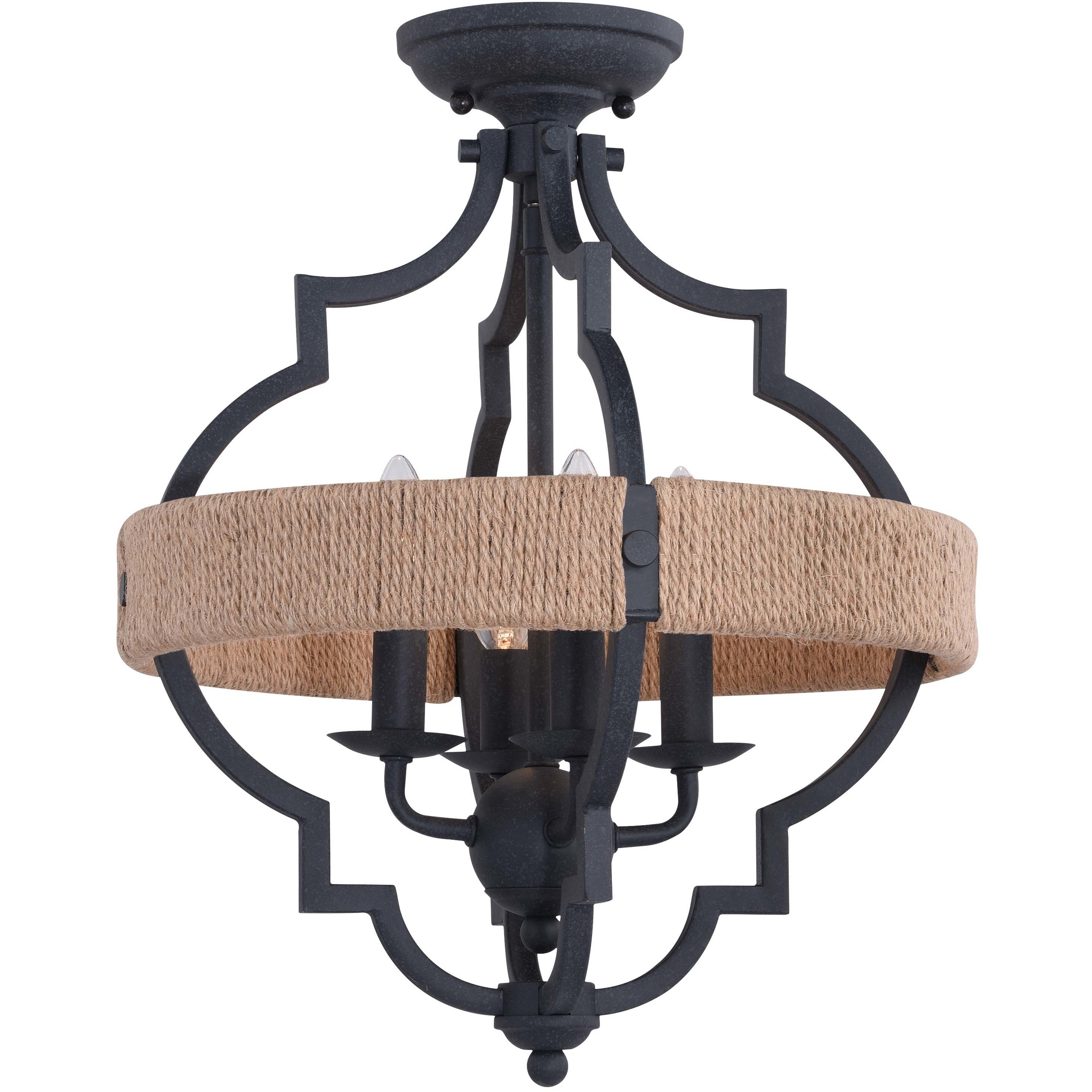 Beaumont LED 14 inch Textured Gray Semi-Flush Mount Ceiling Light